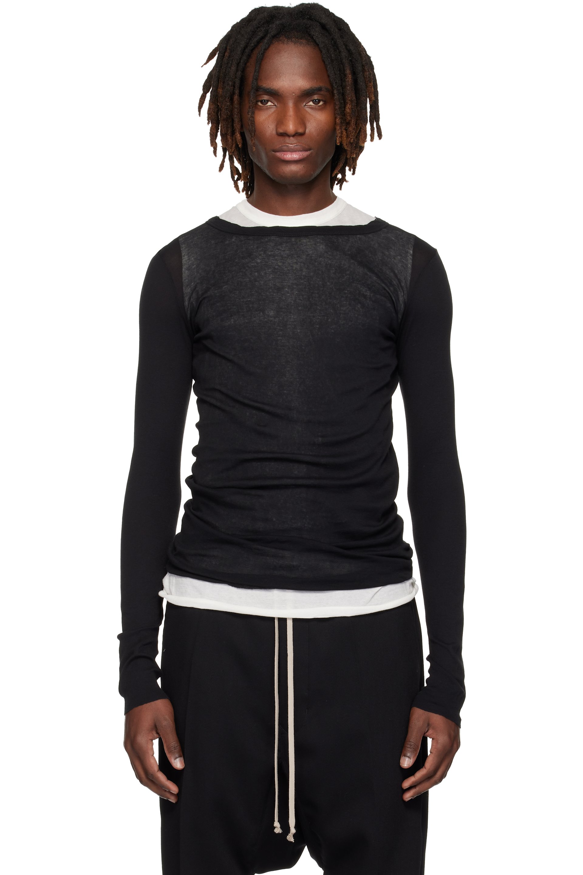 Rick Owens - Black Temple Rib LS T-shirt