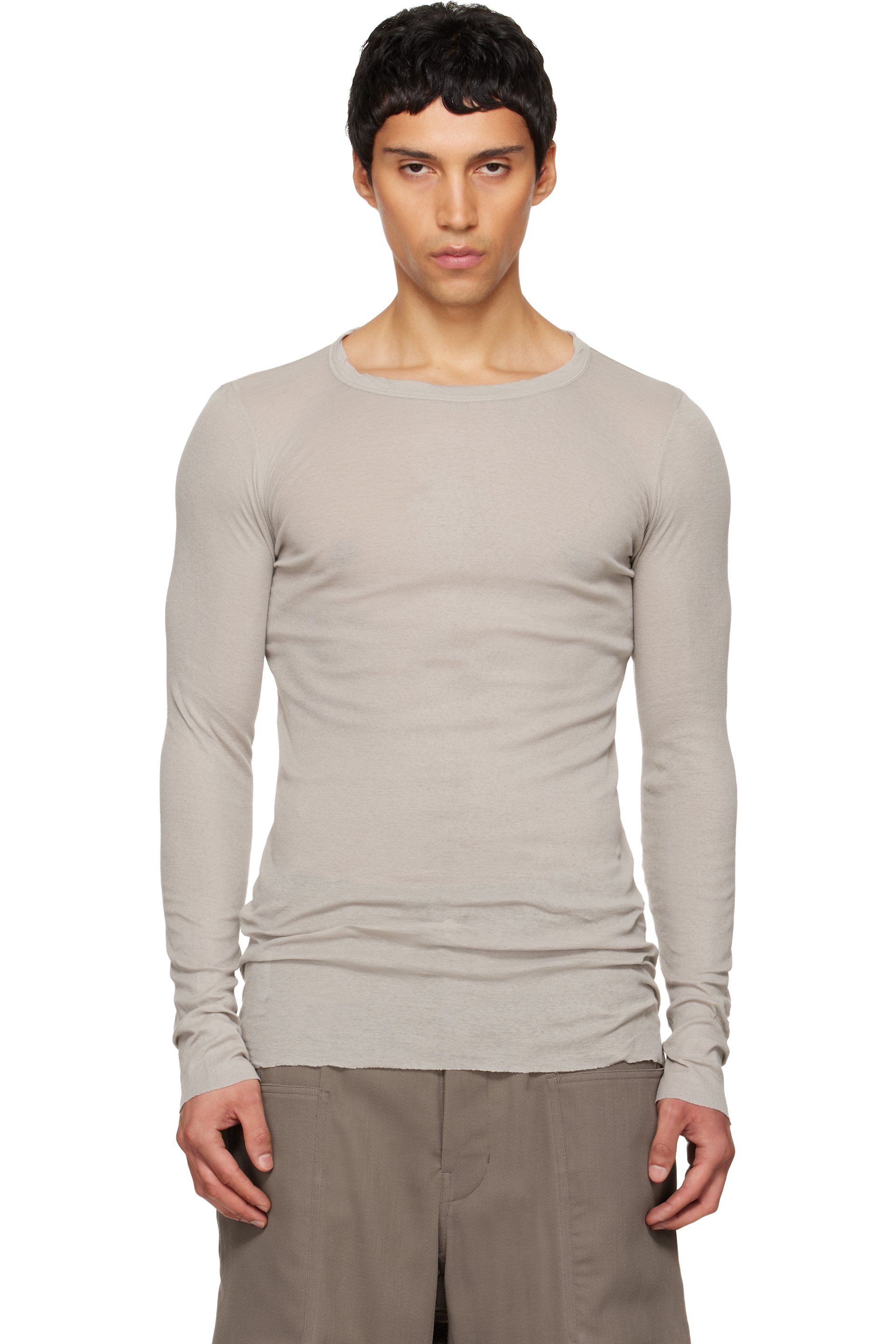 Rick Owens - Gray Temple Rib LS T-shirt