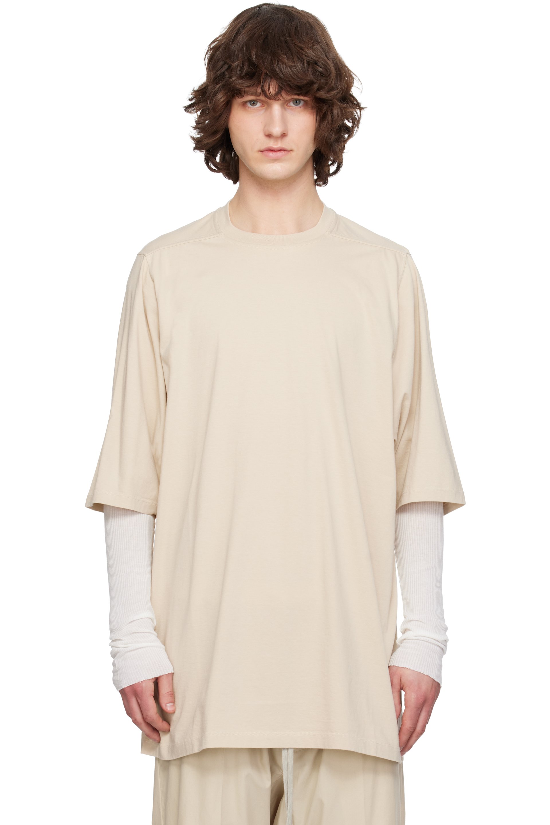 Rick Owens - Beige Temple Jumbo S/S T-shirt