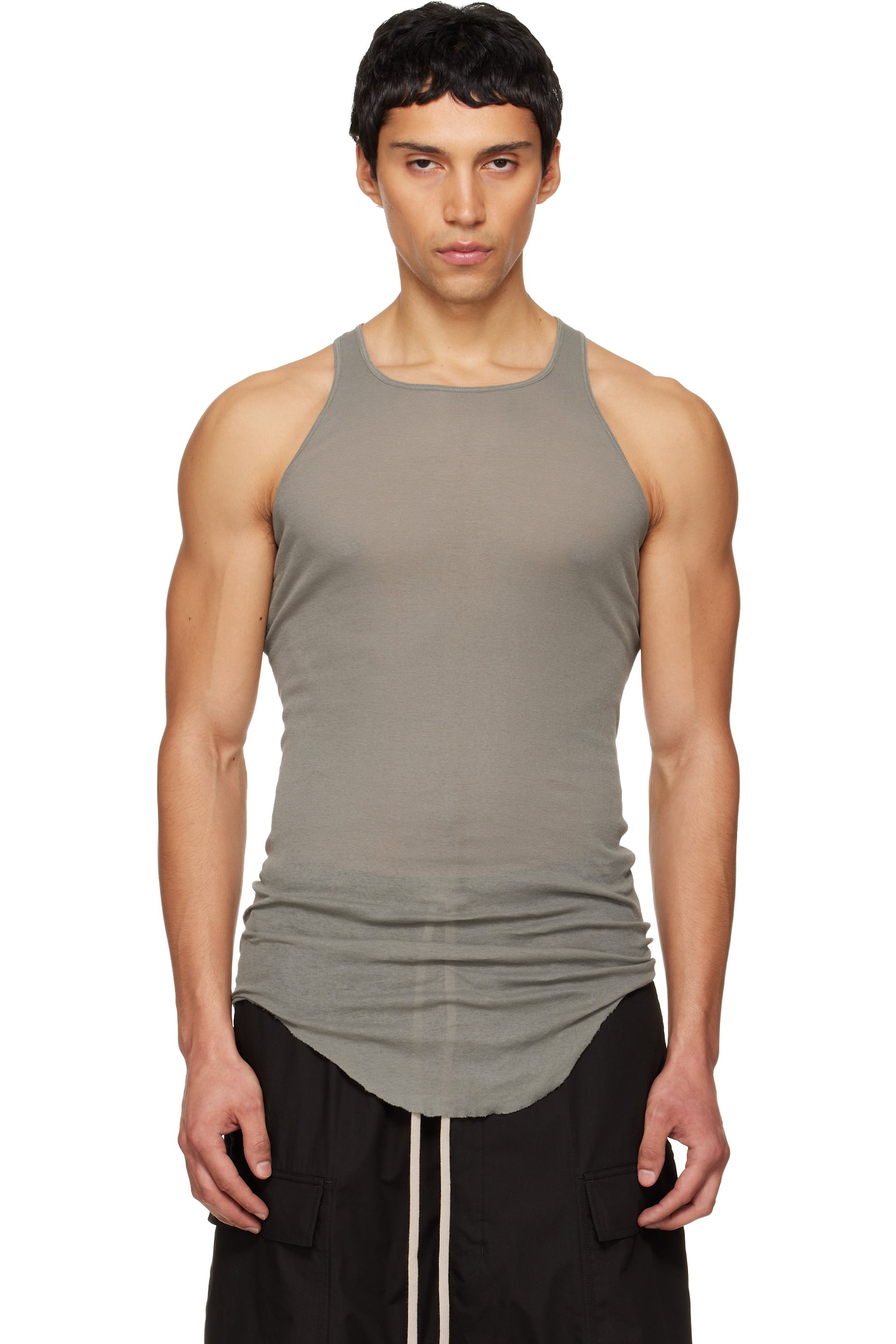 Rick Owens - Gray Temple Basic Rib Tank Top