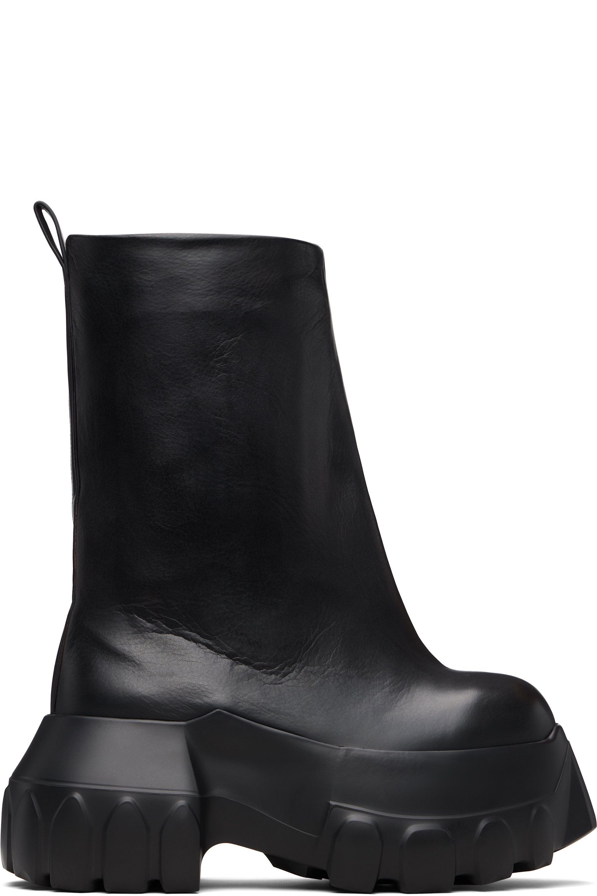 Rick Owens - Black Temple Flared Mega Tractor Boots