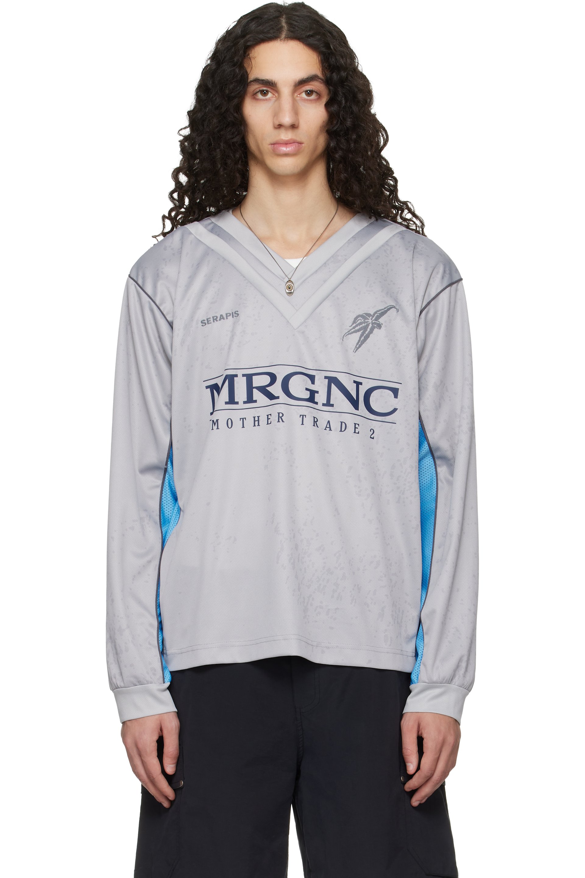 Serapis - Gray Double V Football Jersey