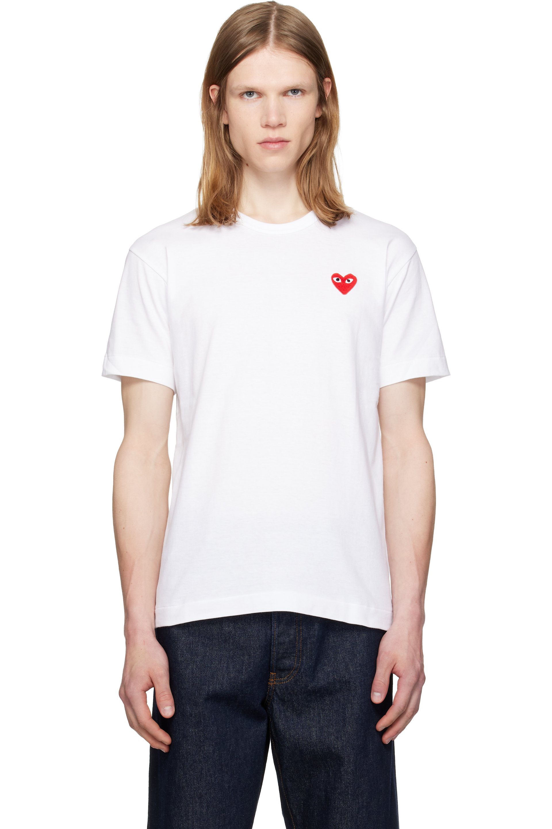 COMME des GARÇONS PLAY - White 'Red Heart Emblem' T-shirt