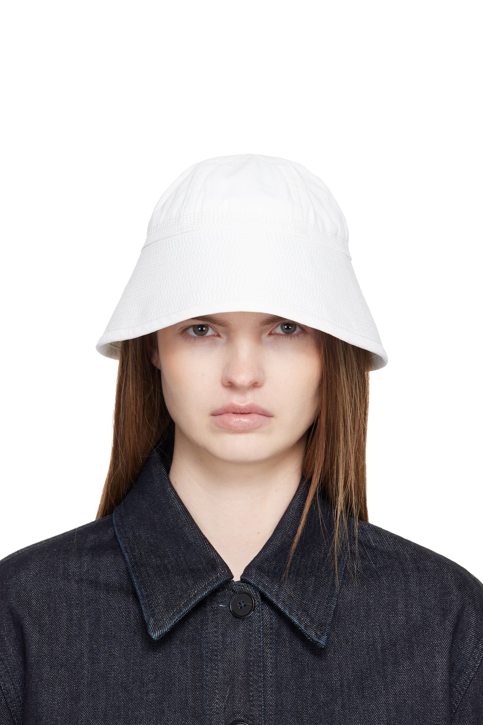 Jil Sander - Chapeau bob blanc cassé en lin