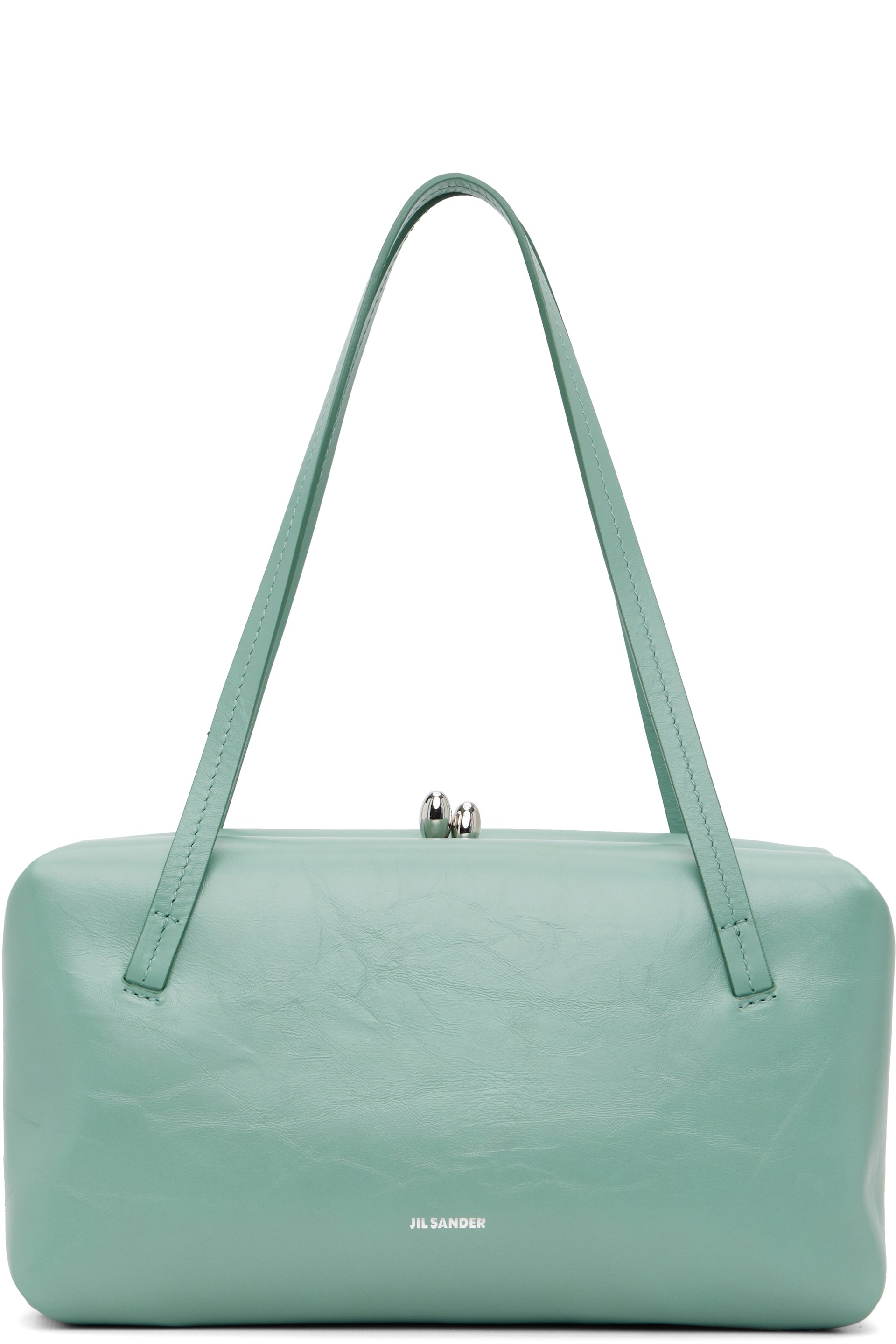Jil Sander - Petit sac Pillow bleu à fermoir Goji