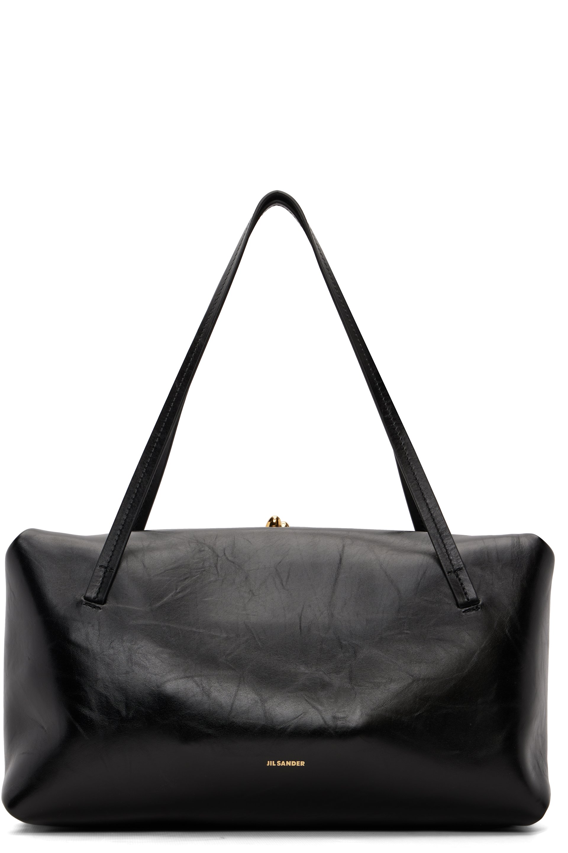 Jil Sander - Moyen sac Pillow noir à fermoir Goji