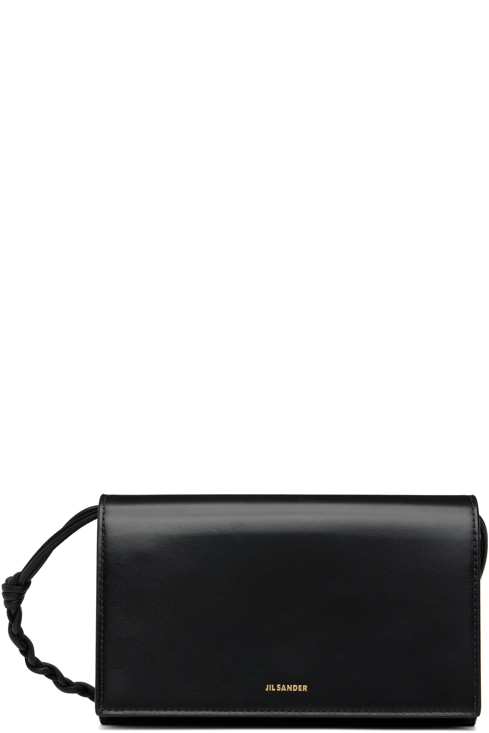 Jil Sander - Sac portefeuille noir à ornements noués