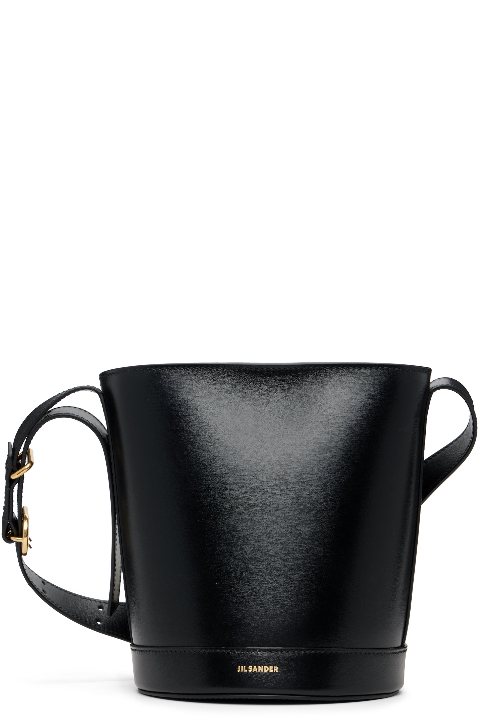 Jil Sander - Sac seau noir à boucle Cannolo