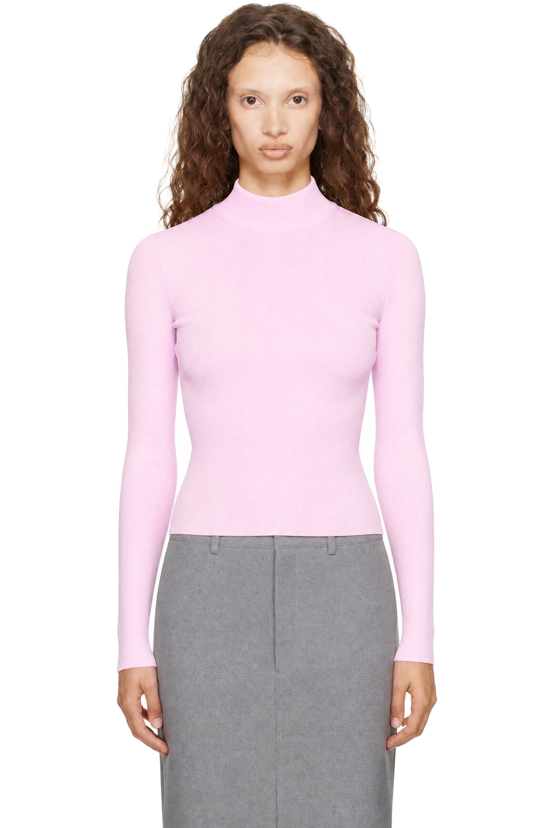 Jil Sander - Pink Mock Neck Sweater