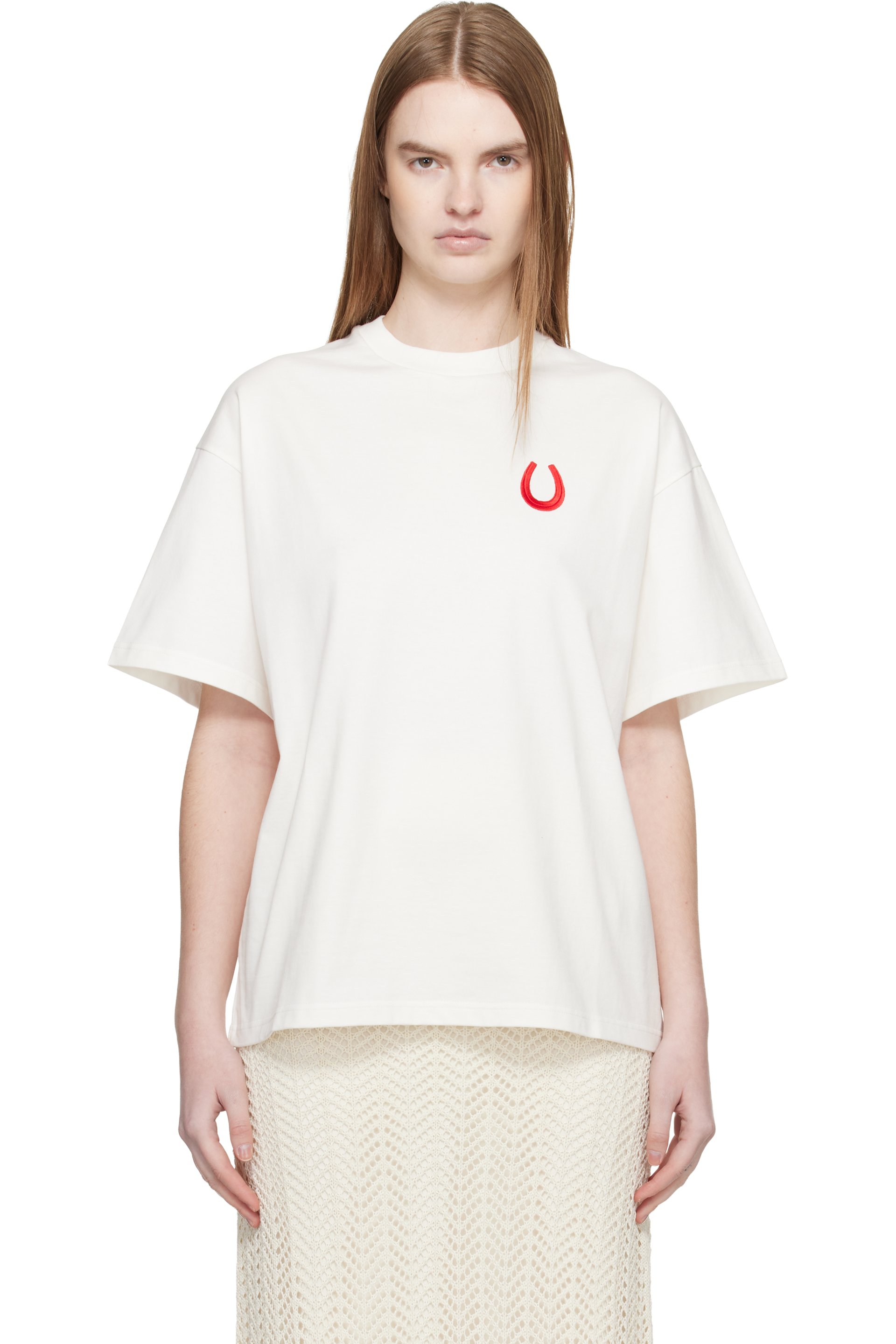 Jil Sander - T-shirt blanc en coton à col ras du cou