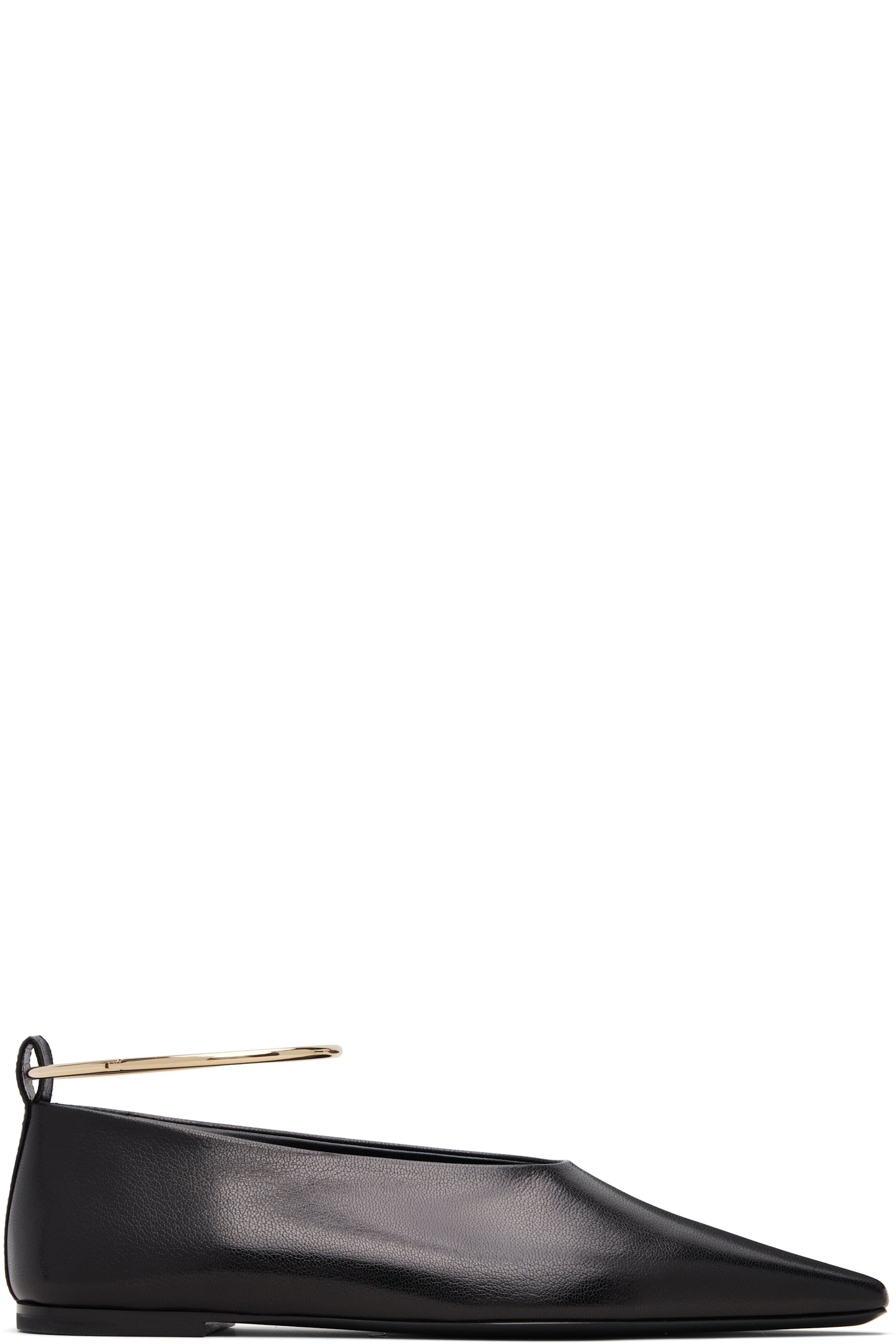 Jil Sander: ブラック Ring フラットシューズ | SSENSE 日本