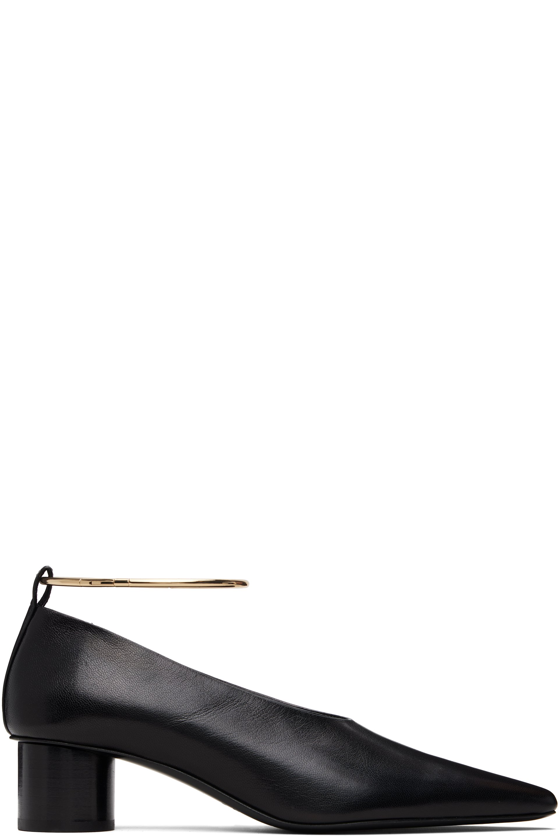 Jil Sander - Chaussures à talon noires à bracelet de cheville