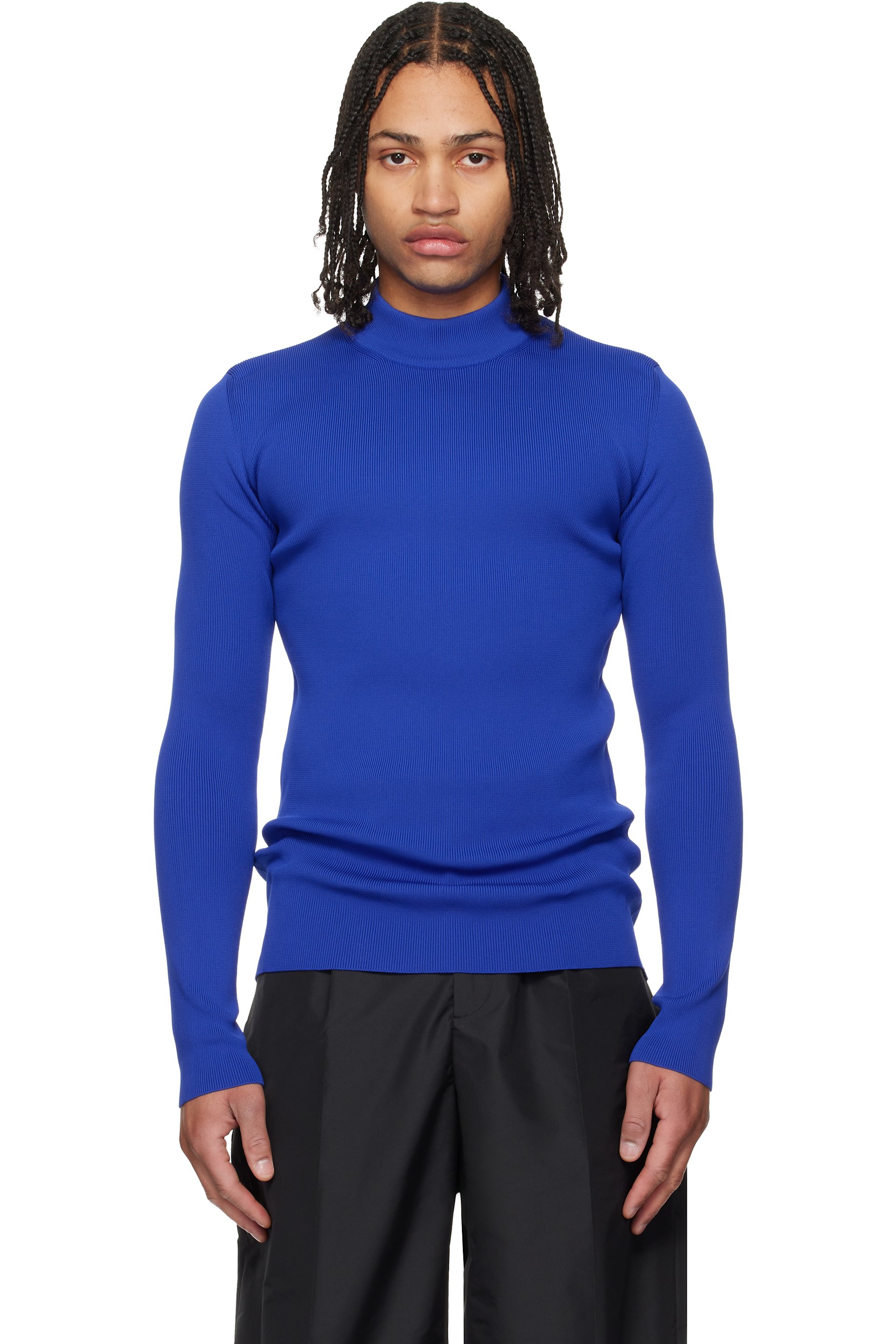 JIL SANDER 長袖ニット　カットソー　ブルー　メンズ メンズ用 Jil Sander ニット & スウェット | SSENSE 日本