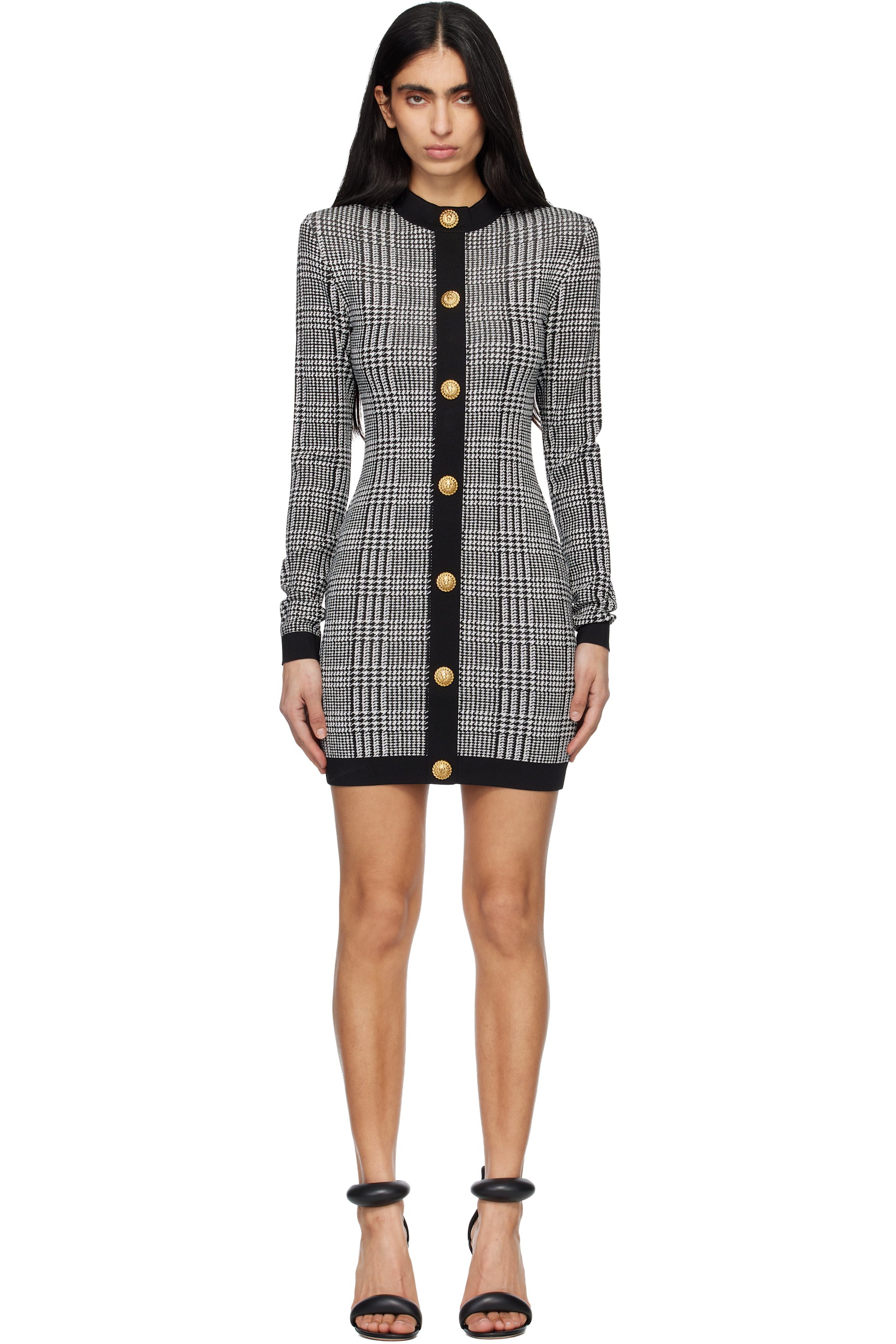 balmain dress black and white Two-Tone Long Dress by Balmain main image 1