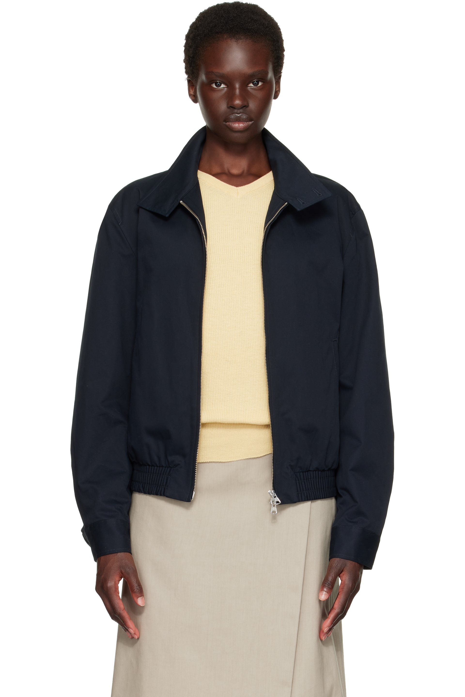 TONYWACK - Navy High Density Cotton Harrington Jacket