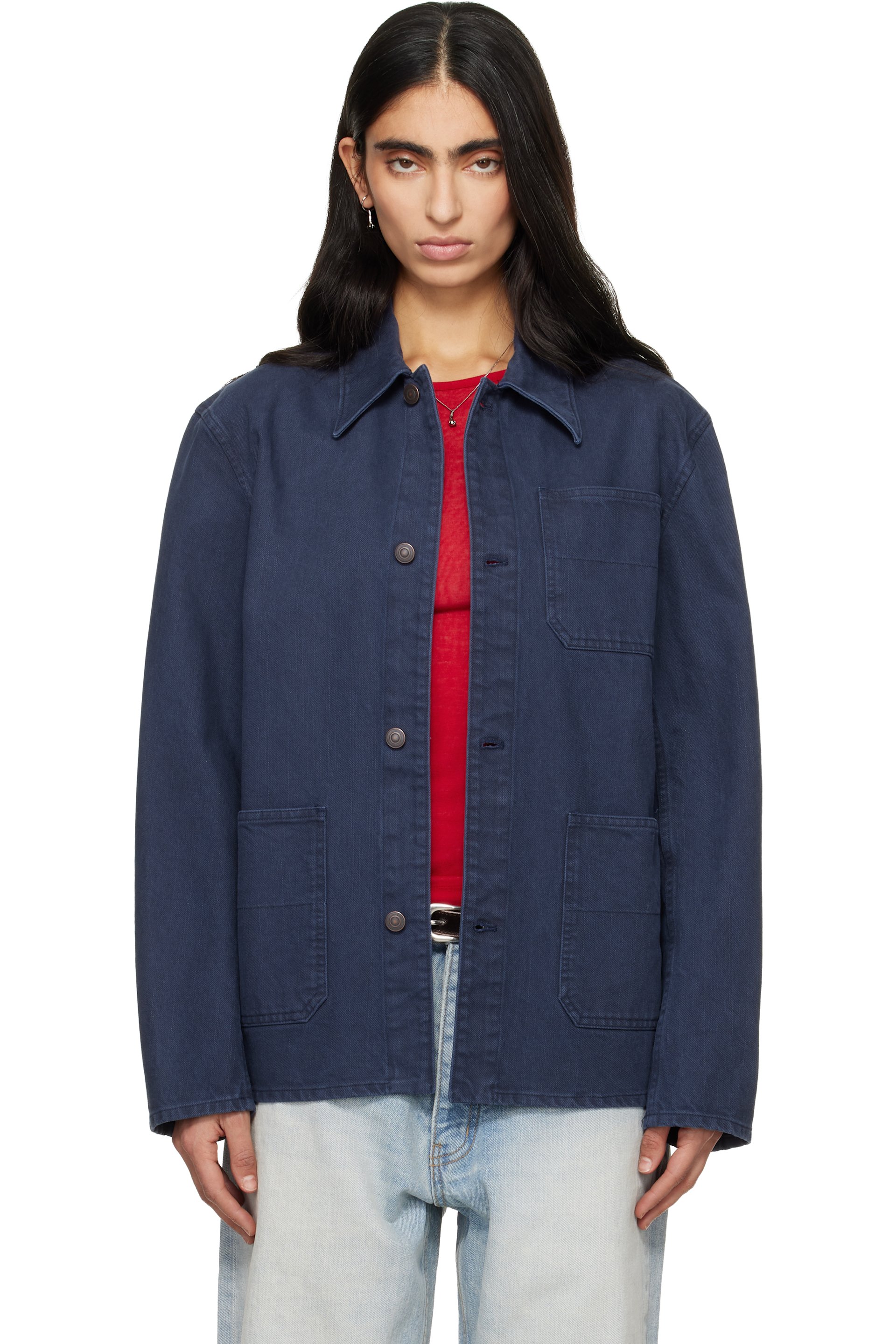 TONYWACK - Purple Garment Washed Cotton Utility Jacket