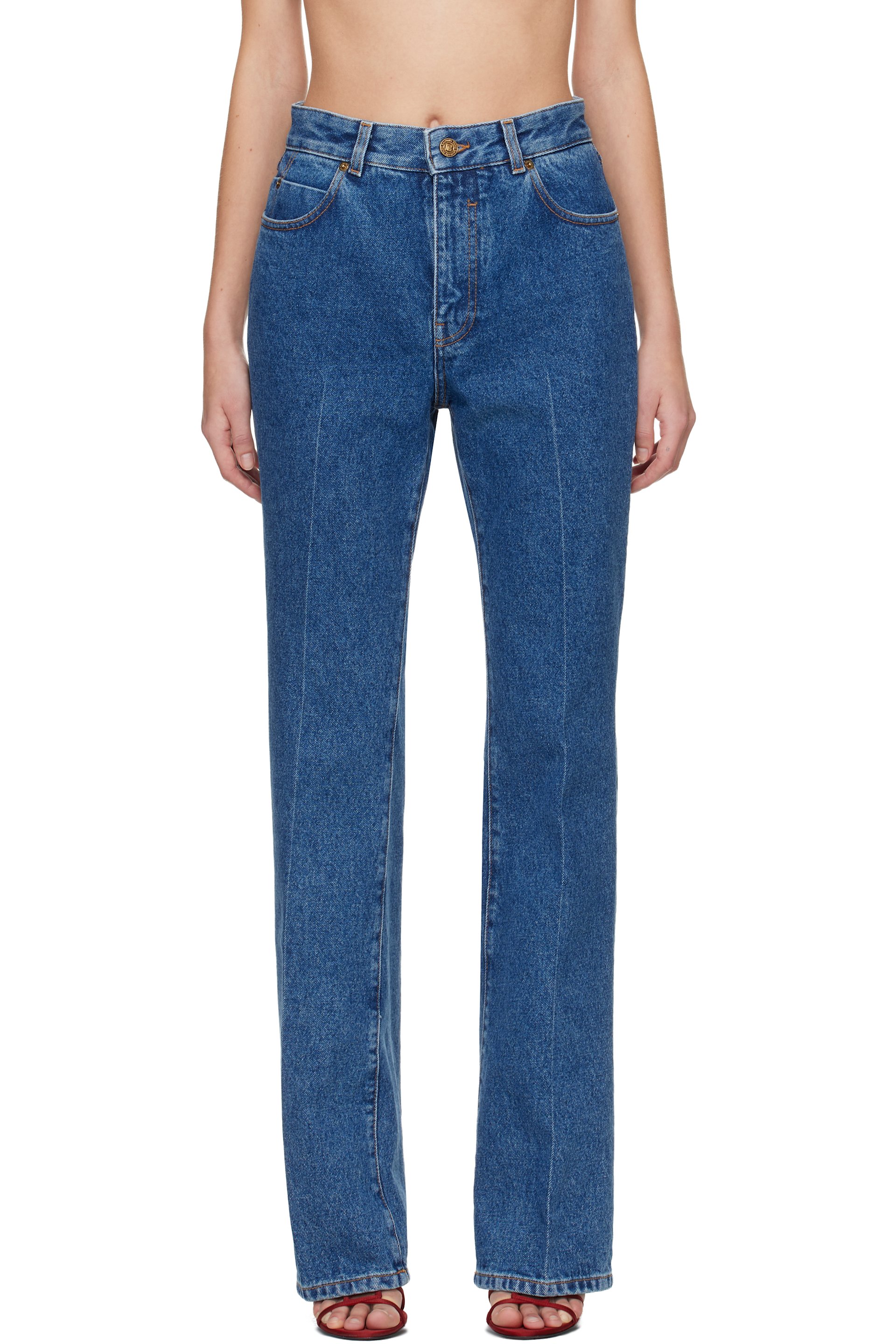 Balmain - Jean semi-évasé bleu