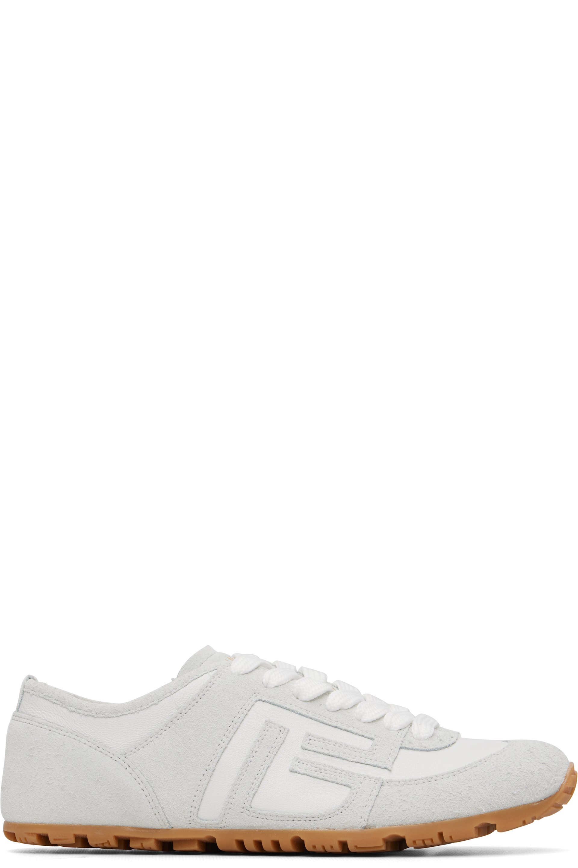 Balmain - Baskets Racer 45 blanc cassé