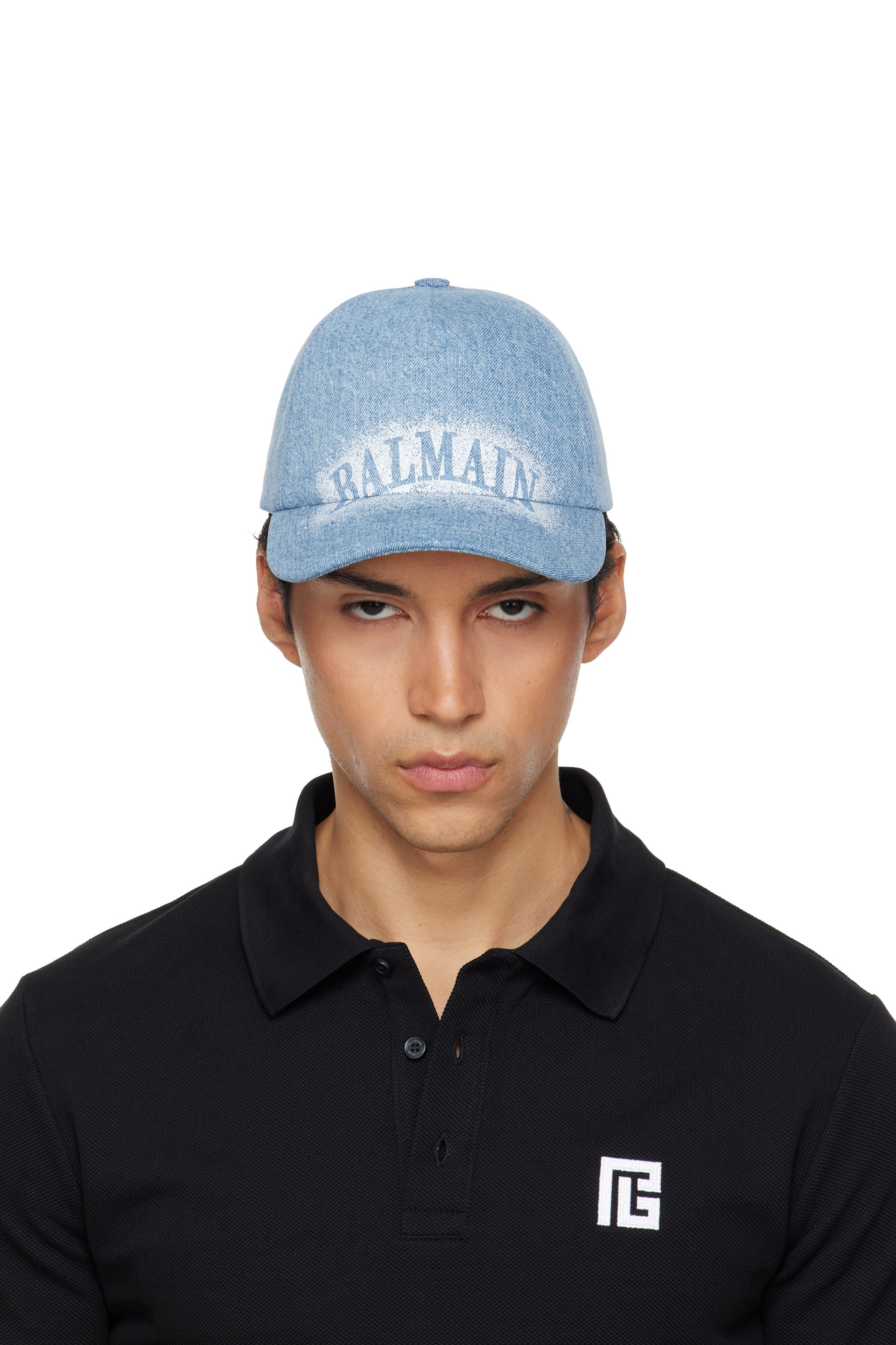 BALMAIN - Blue Denim Cap