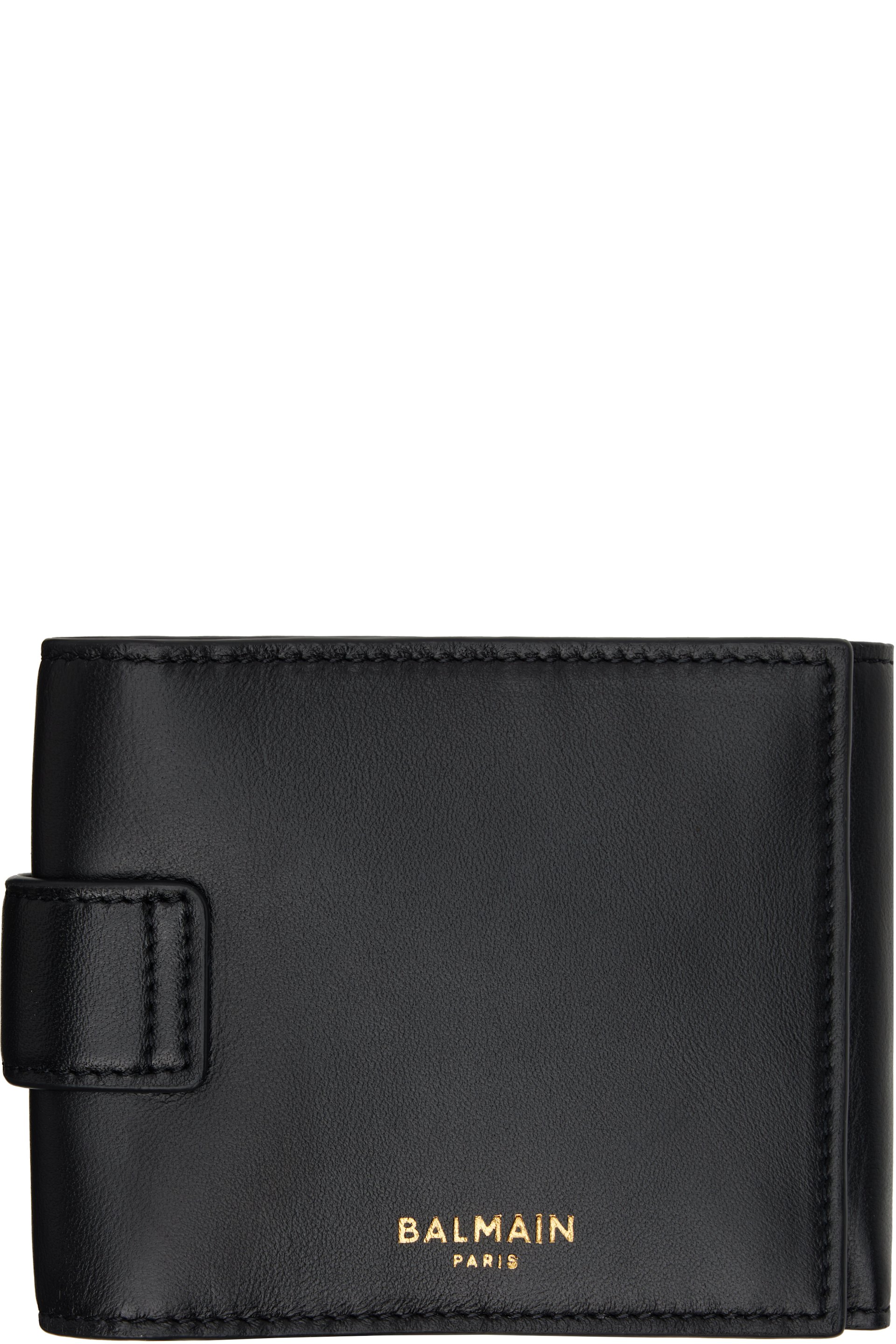 BALMAIN - Black Pulse Trifold Lambskin Wallet
