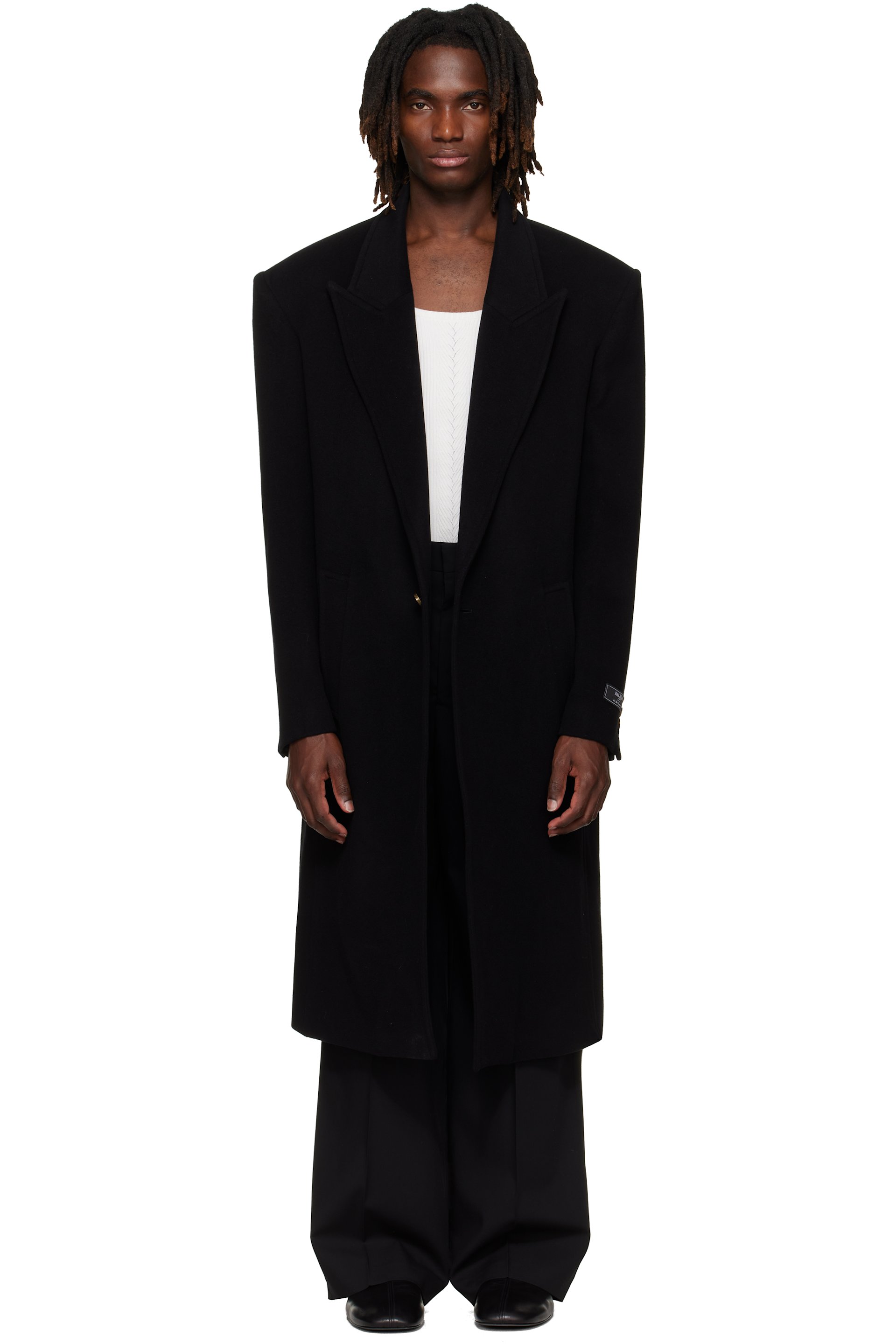 Balmain - 黑色 Oversized Wool & Cashmere 大衣