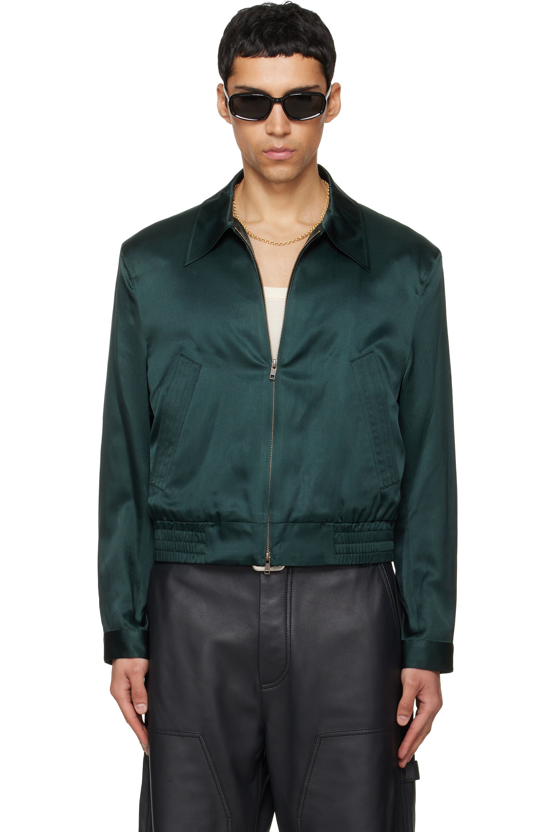 TONYWACK - Green Silk Cotton Swing Jacket