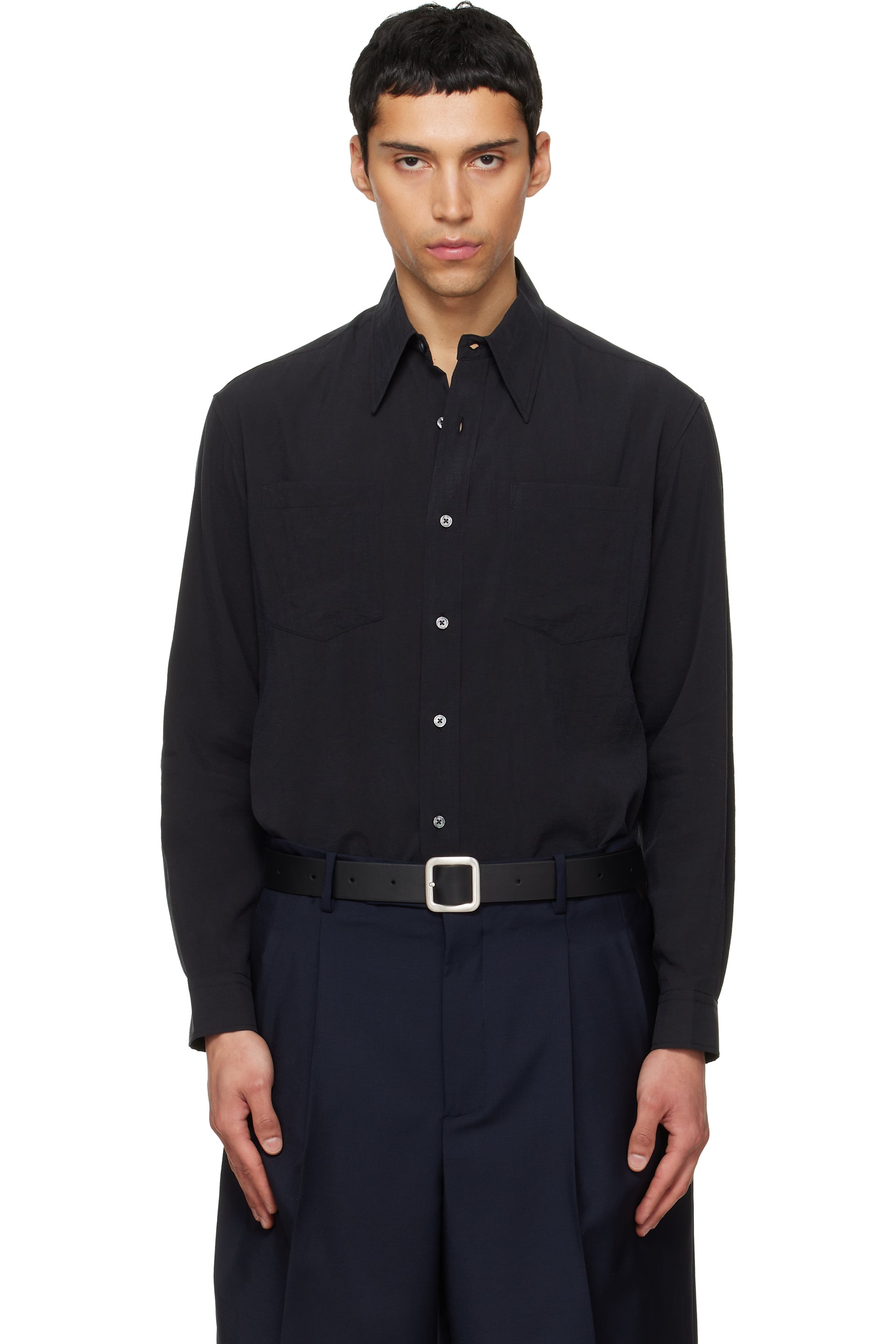 TONYWACK - Black Silk Crepe Shirt
