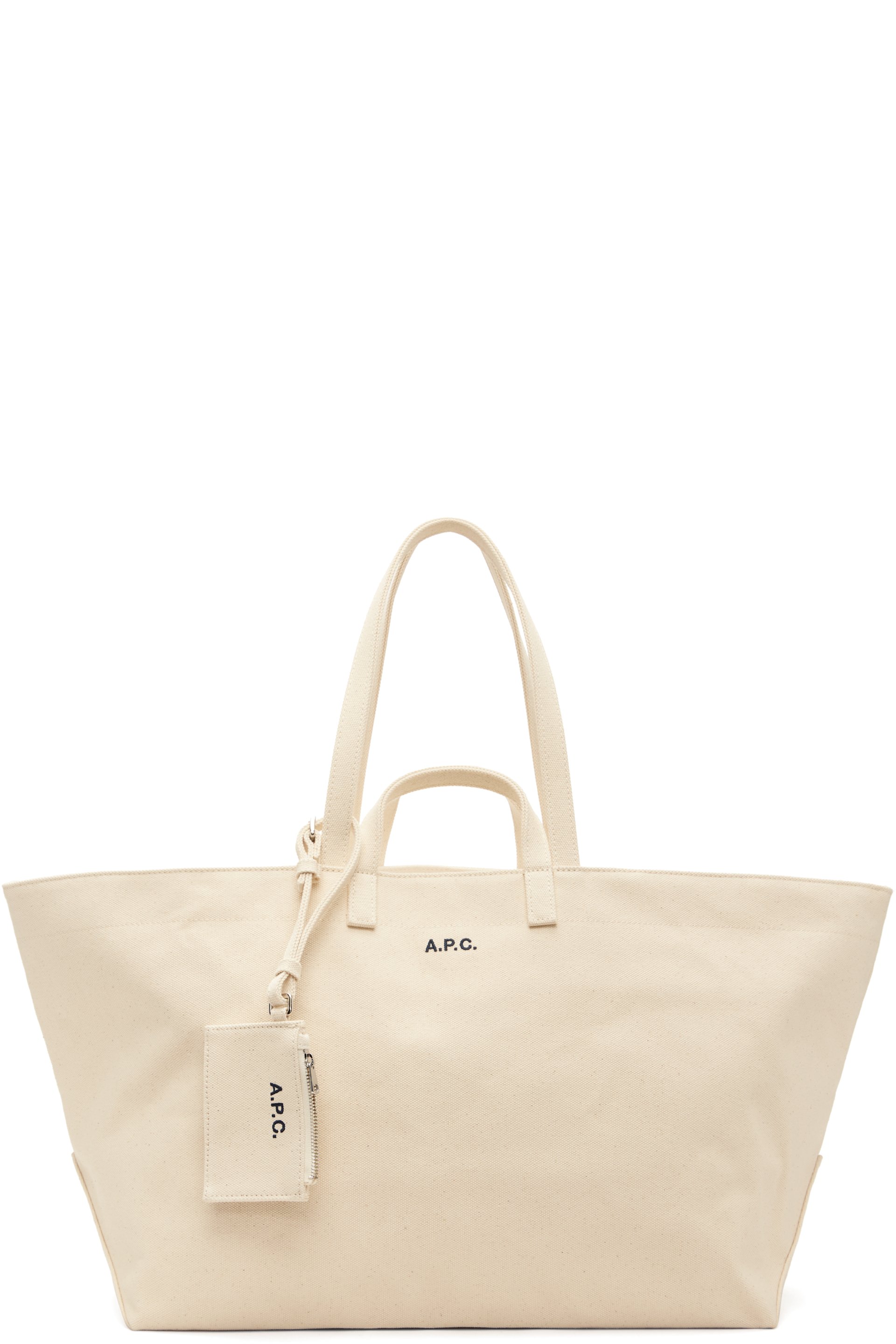 A.P.C. - Cabas 'Le Drummer' blanc cassé en canevas