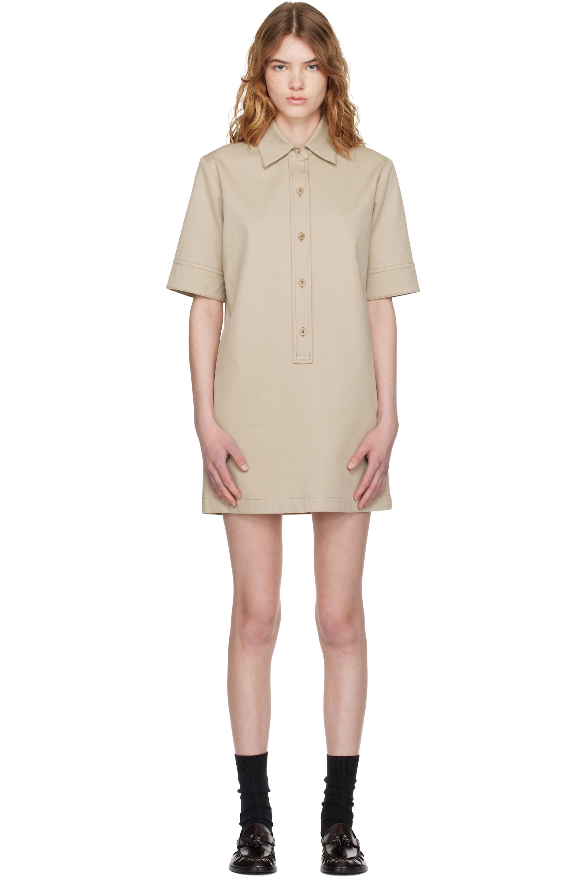 A.P.C. - Robe courte Poly beige
