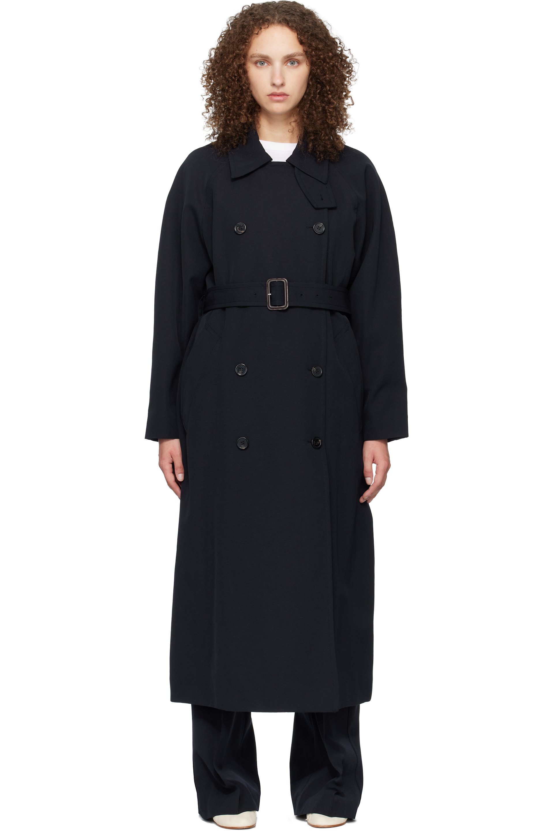 A.P.C. - Trench bleu marine à ceinture