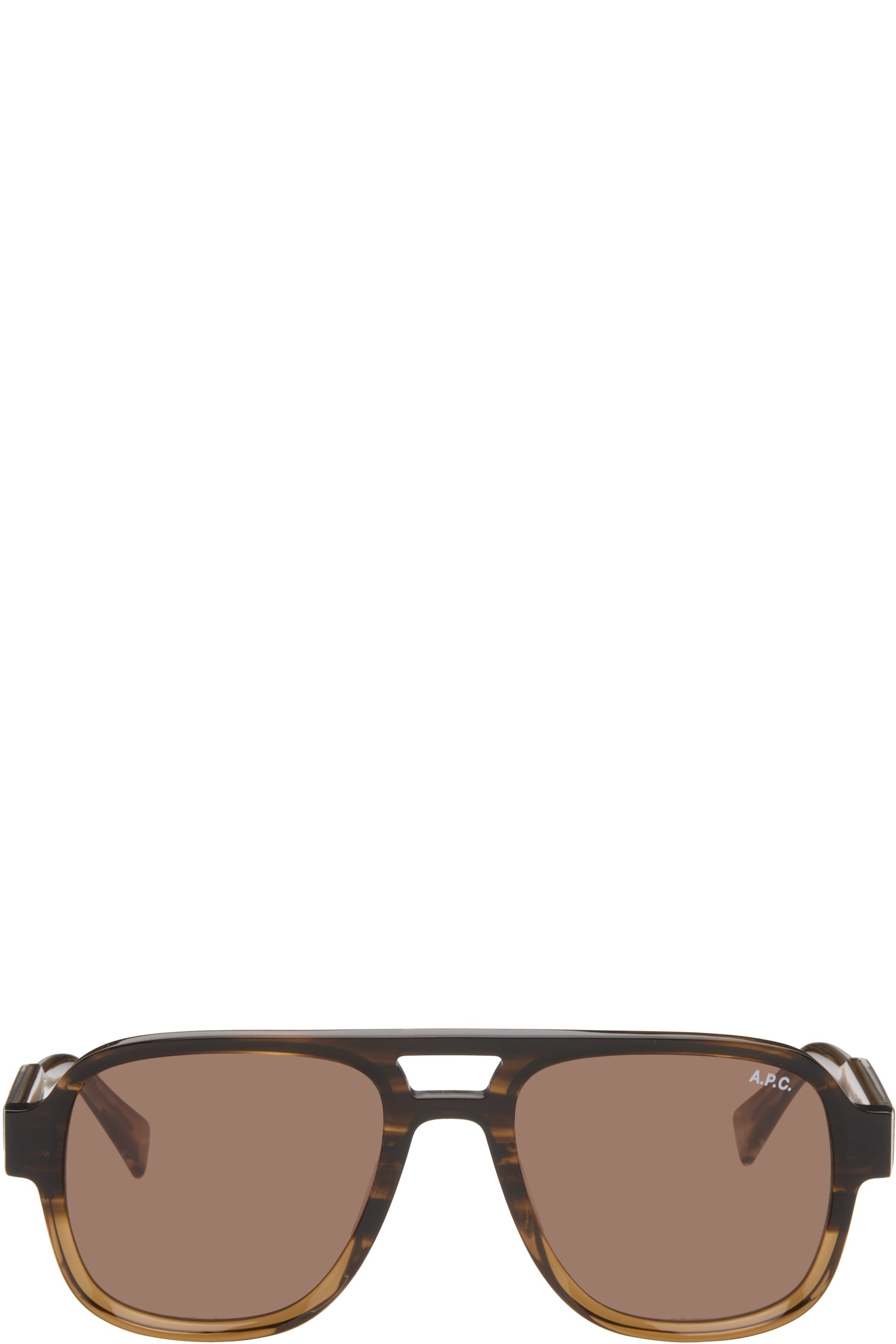 A.P.C. - Brown 'Les Navigator' Sunglasses