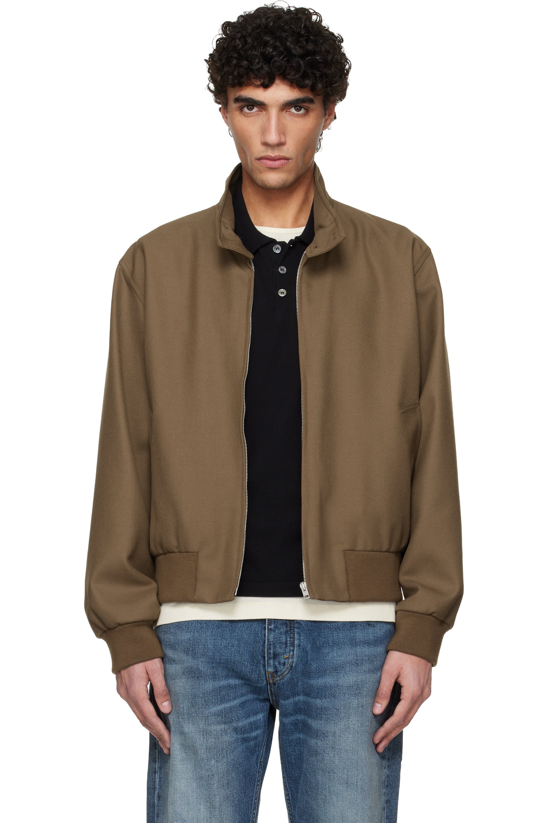 Khaki Zipped Jacket by A.P.C. on Sale