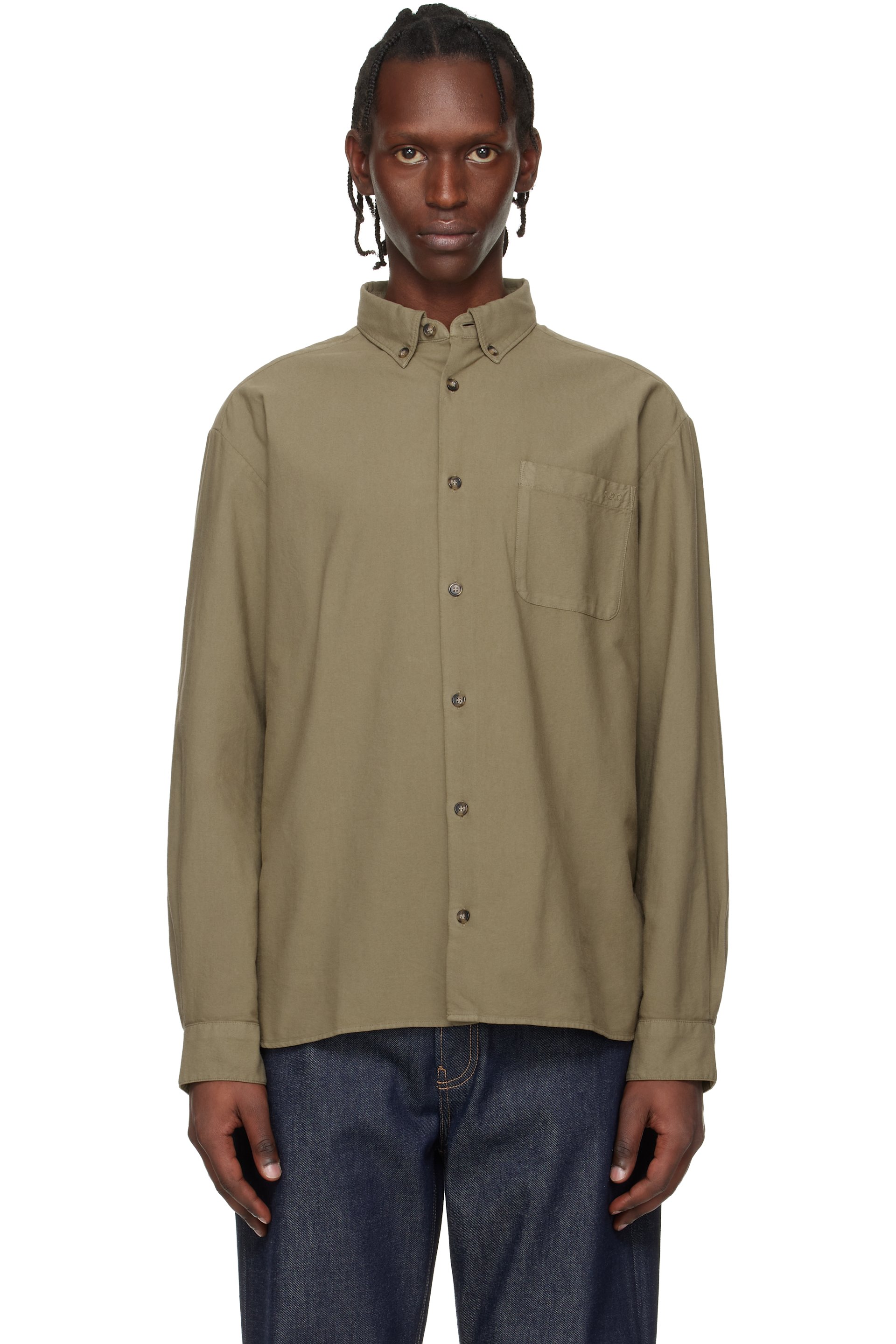A.P.C. - Khaki Mateo Logo Shirt