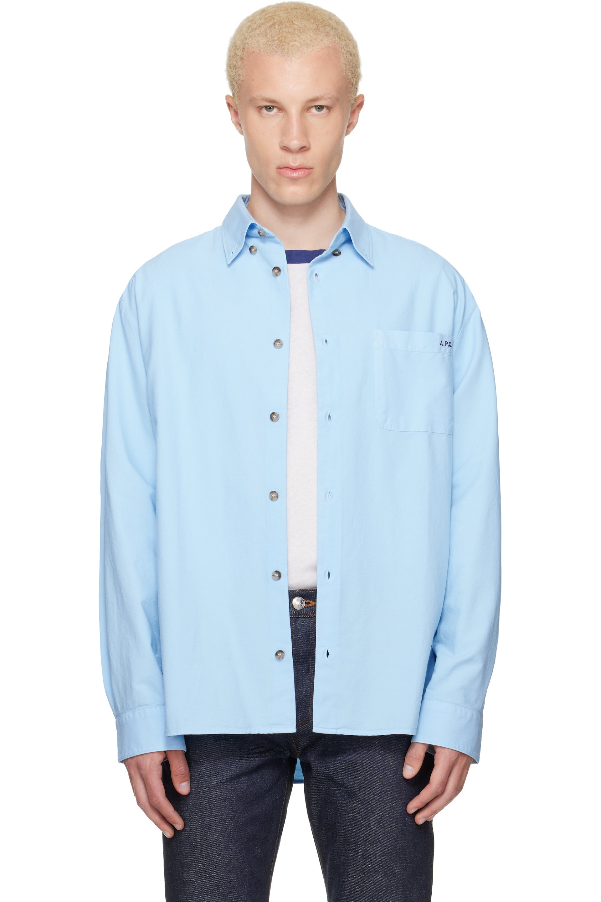 A.P.C. - Chemise Mateo bleue à logo