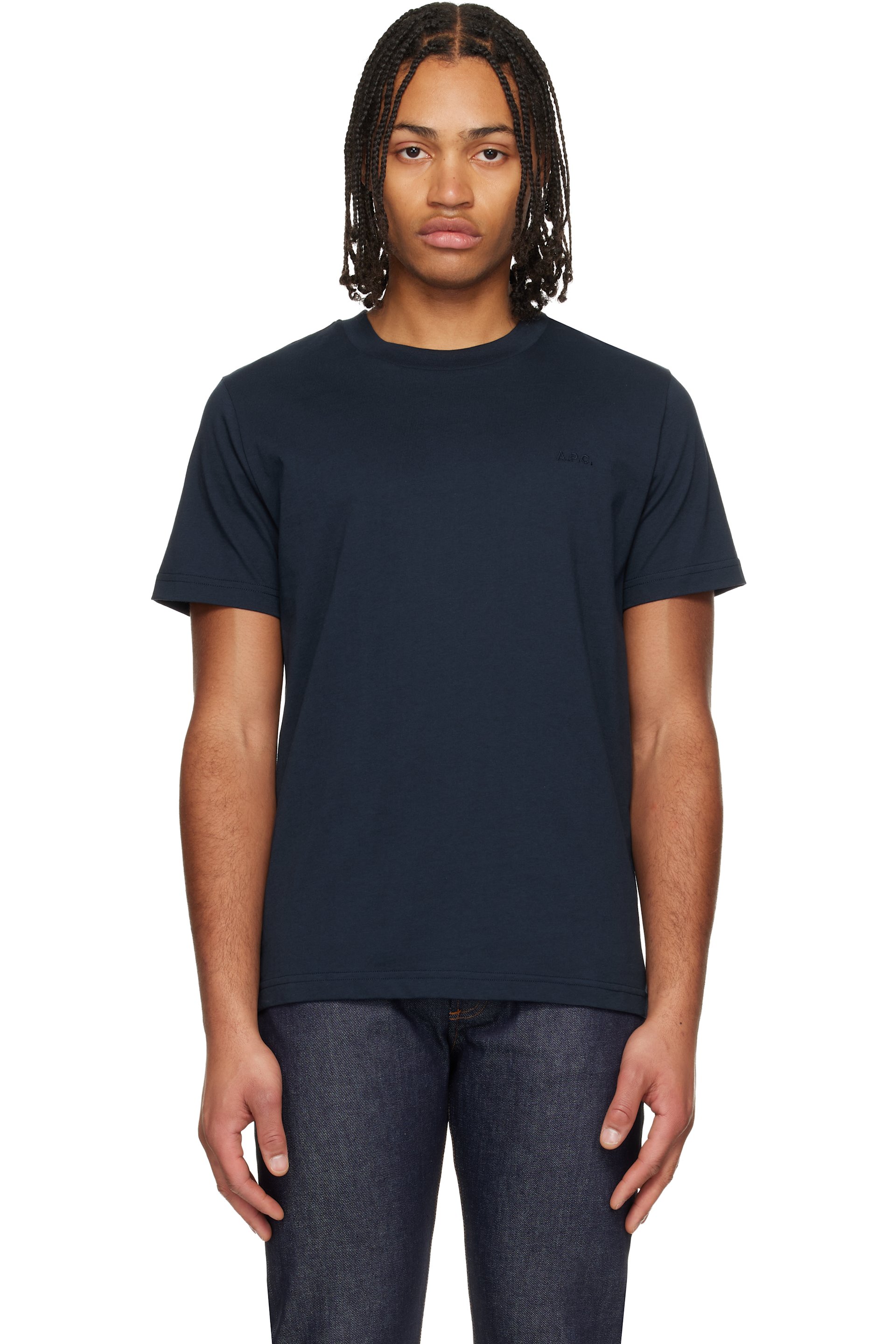 A.P.C. - Navy Standard 'A.P.C.' Brodé T-shirt