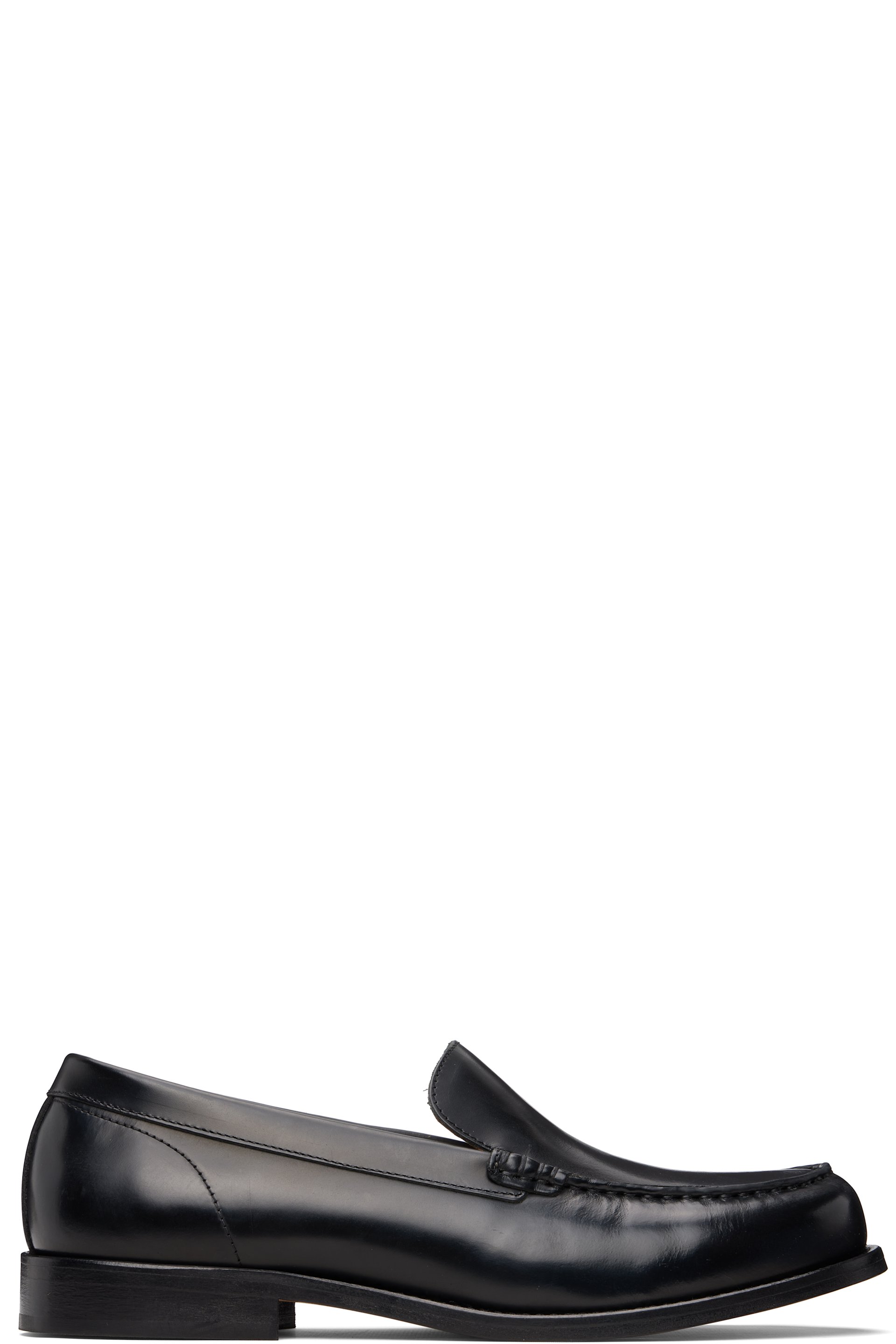 A.P.C. レザー ローファー デッキシューズ 靴 APC A.P.C.: Black Moc Loafers | SSENSE