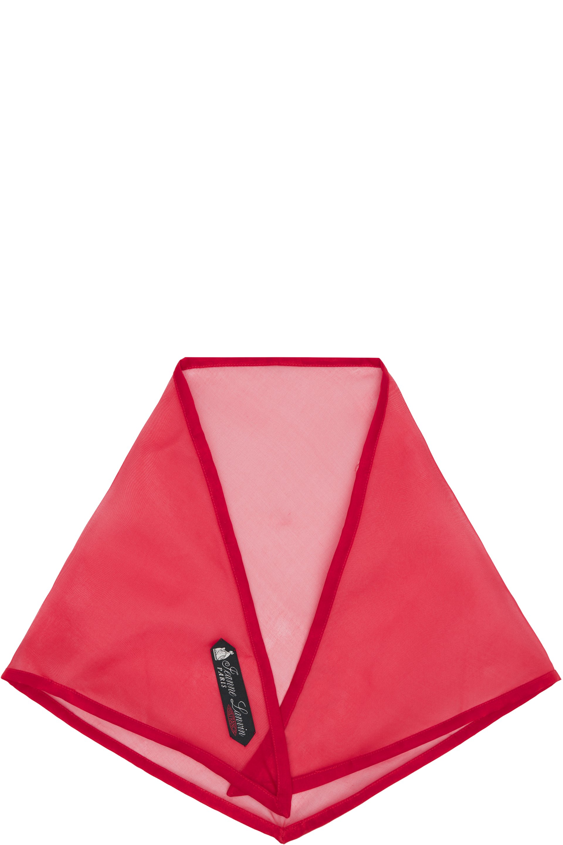 Lanvin - Foulard triangulaire rouge en organza de soie