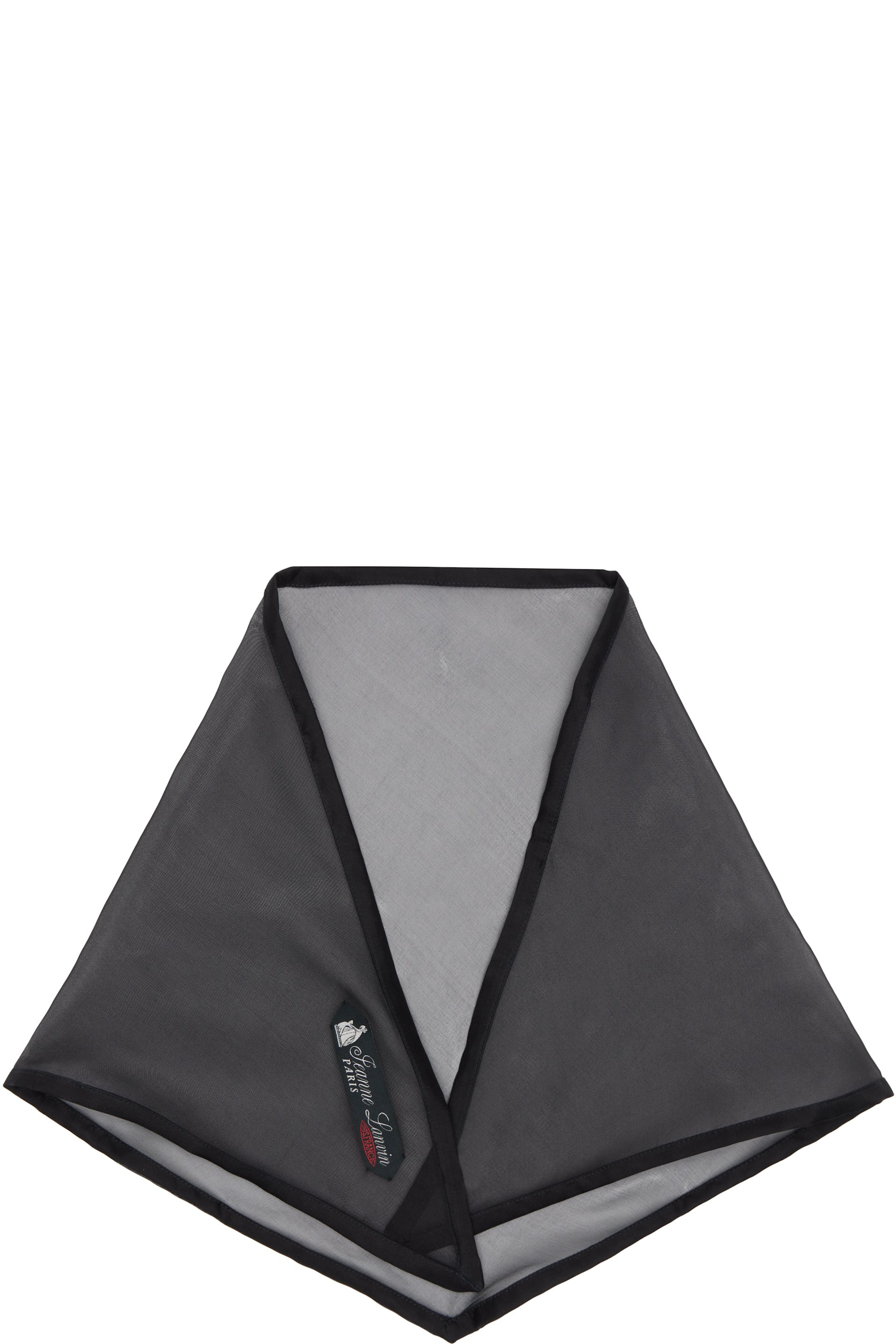 Lanvin - Foulard triangulaire noir en organza de soie