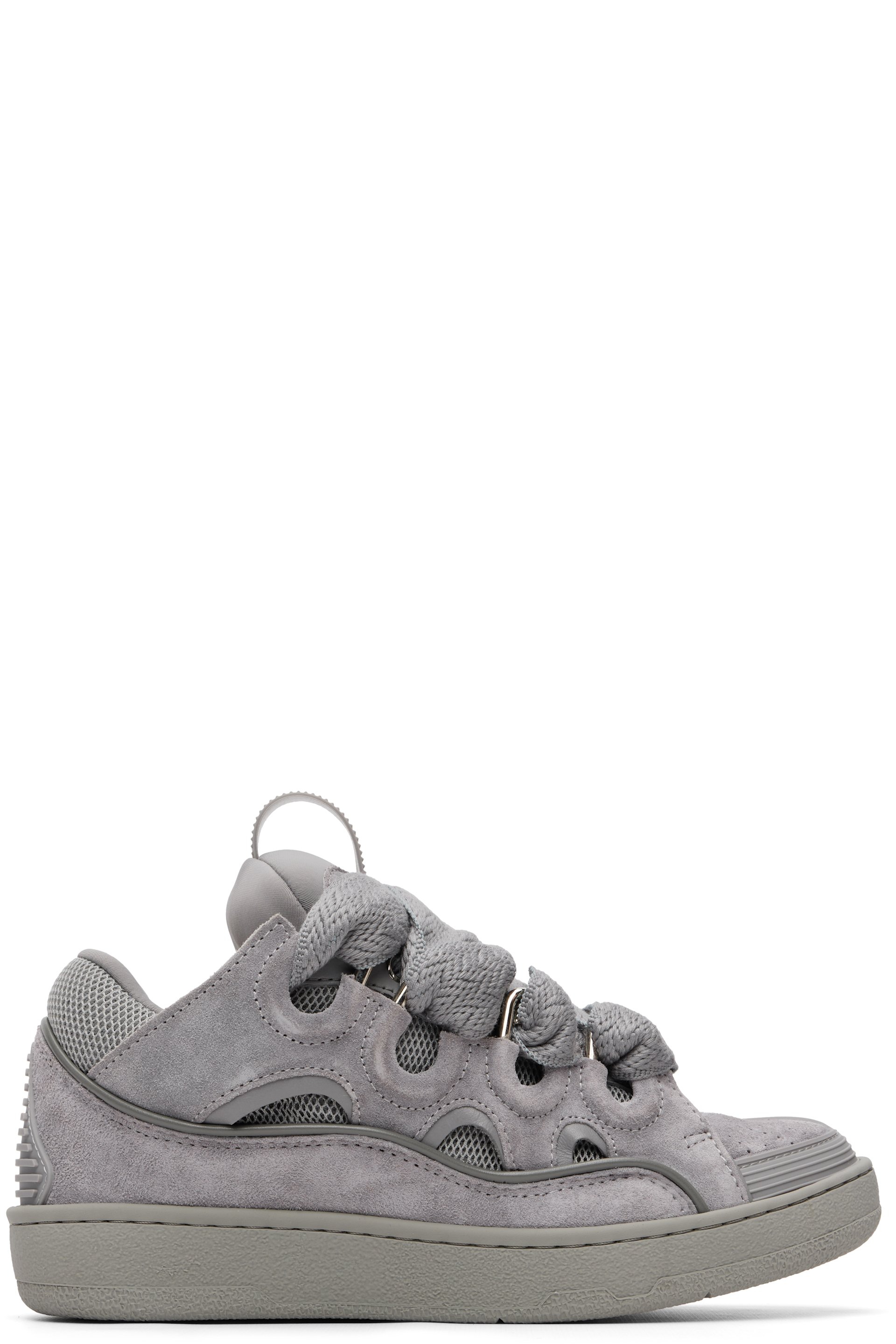 Lanvin - Baskets Curb grises en suède