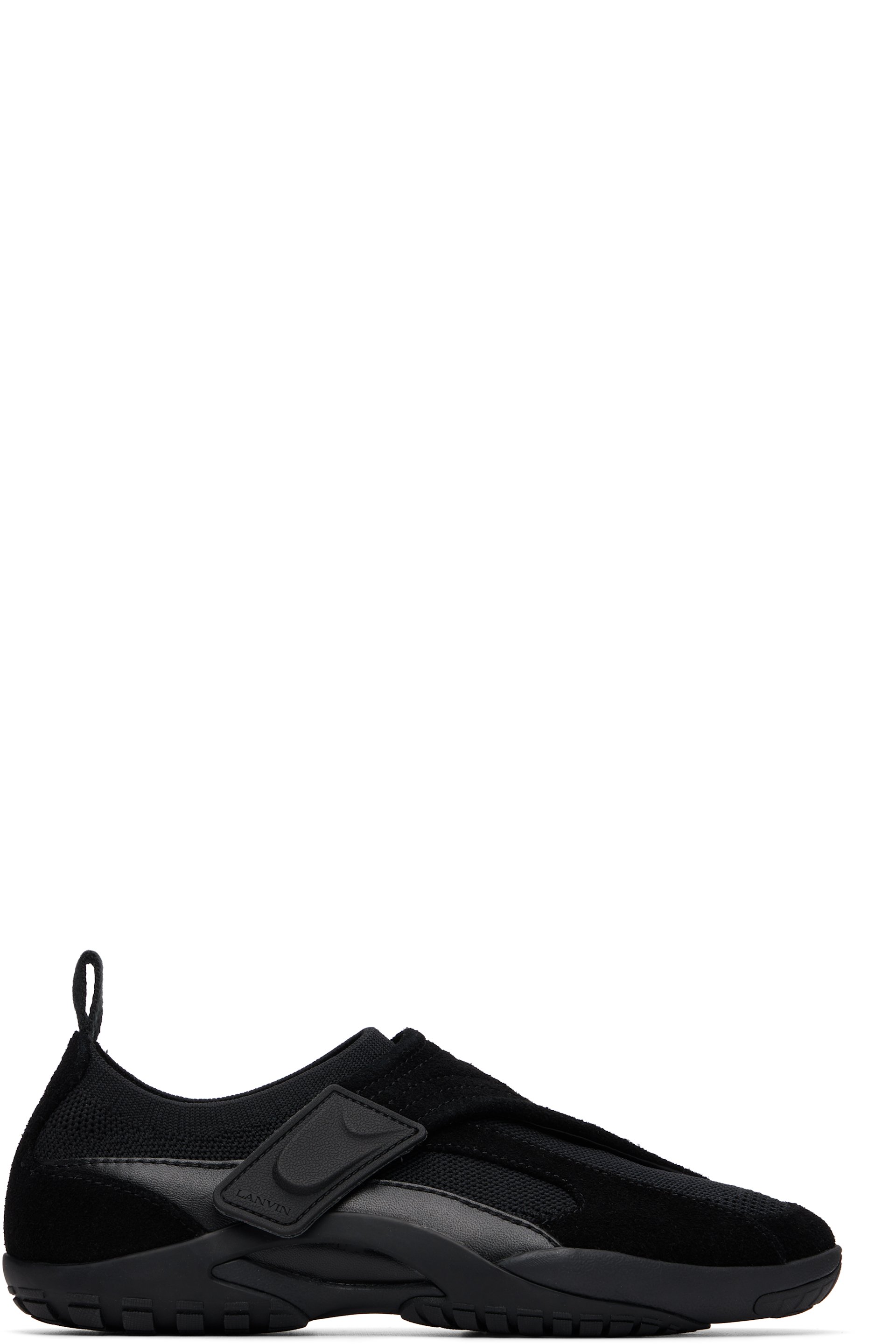 Lanvin - Baskets LNV1 noires en tricot et en suède