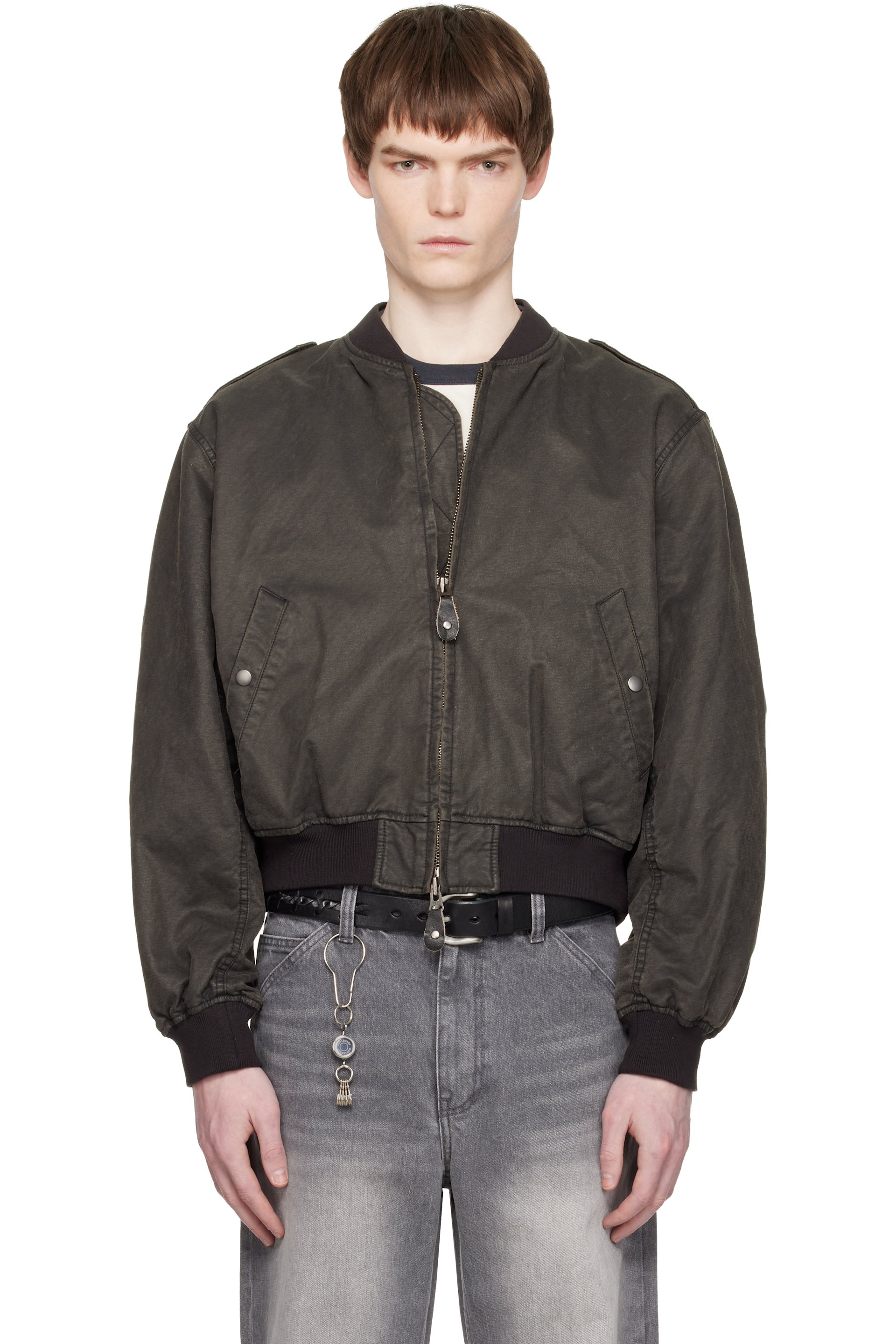 COOR - Blouson aviateur L2B brun délavé à la pierre