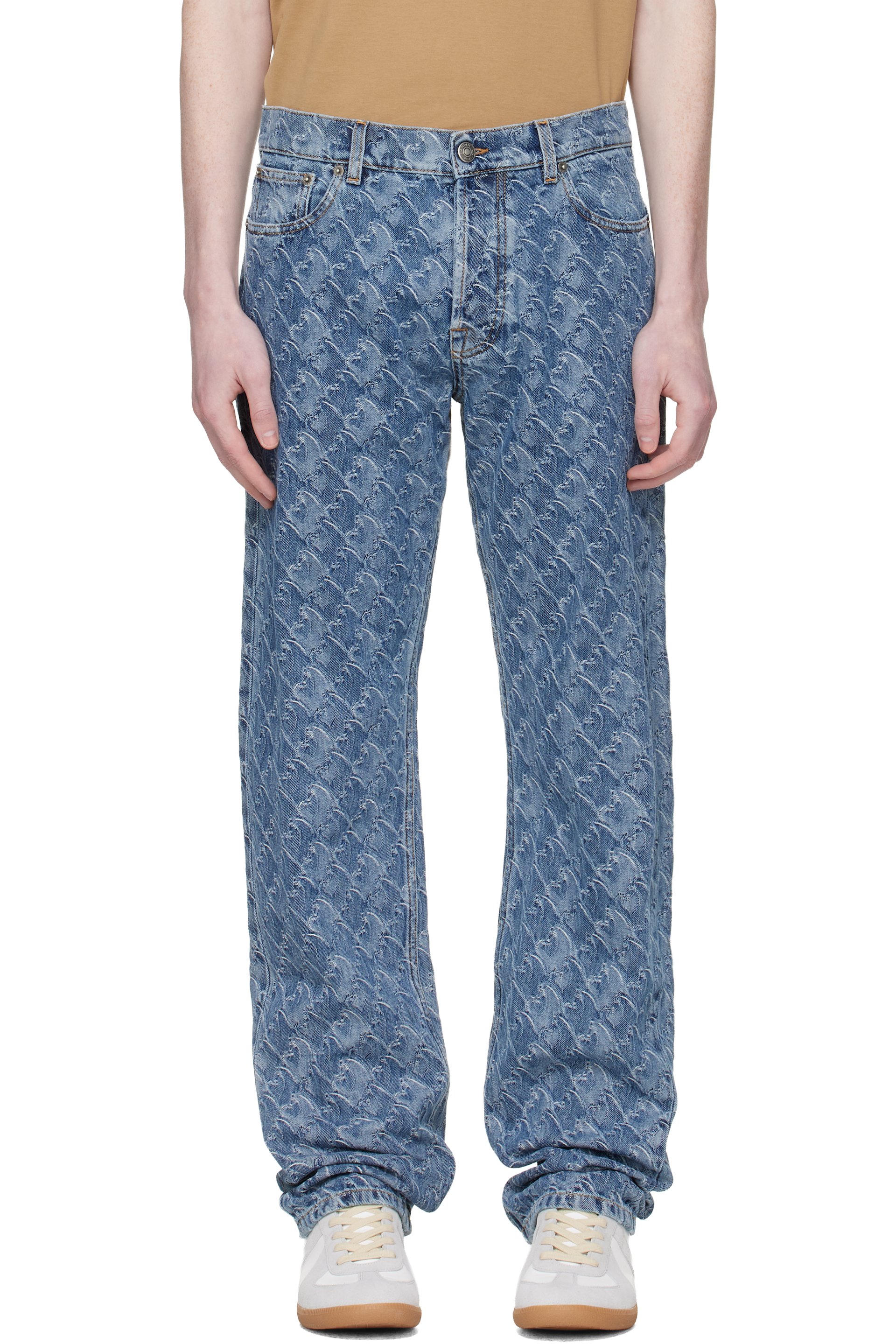 Lanvin - Blue Lunar Year Jacquard Jeans
