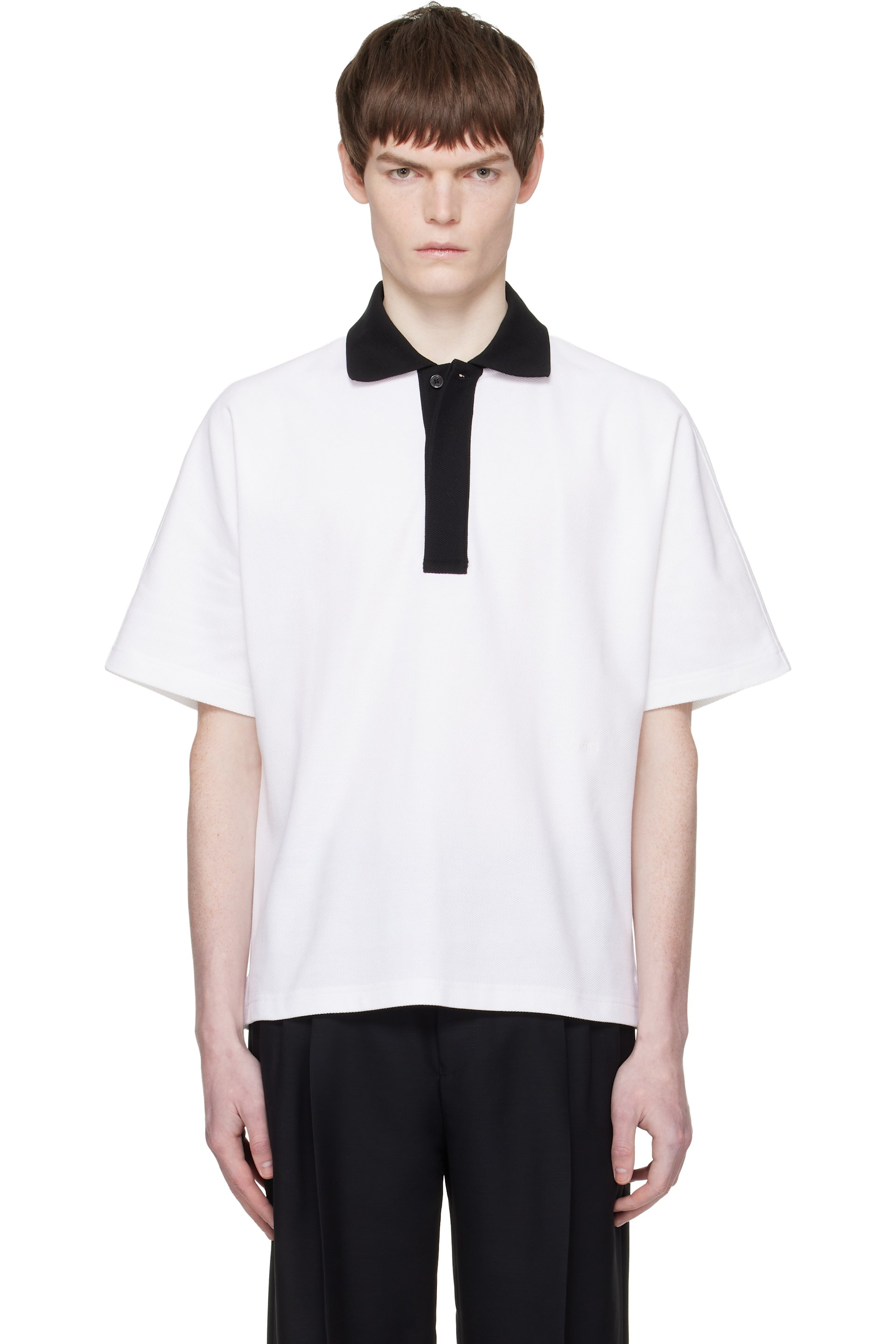 Lanvin - White Contrast Collar Polo