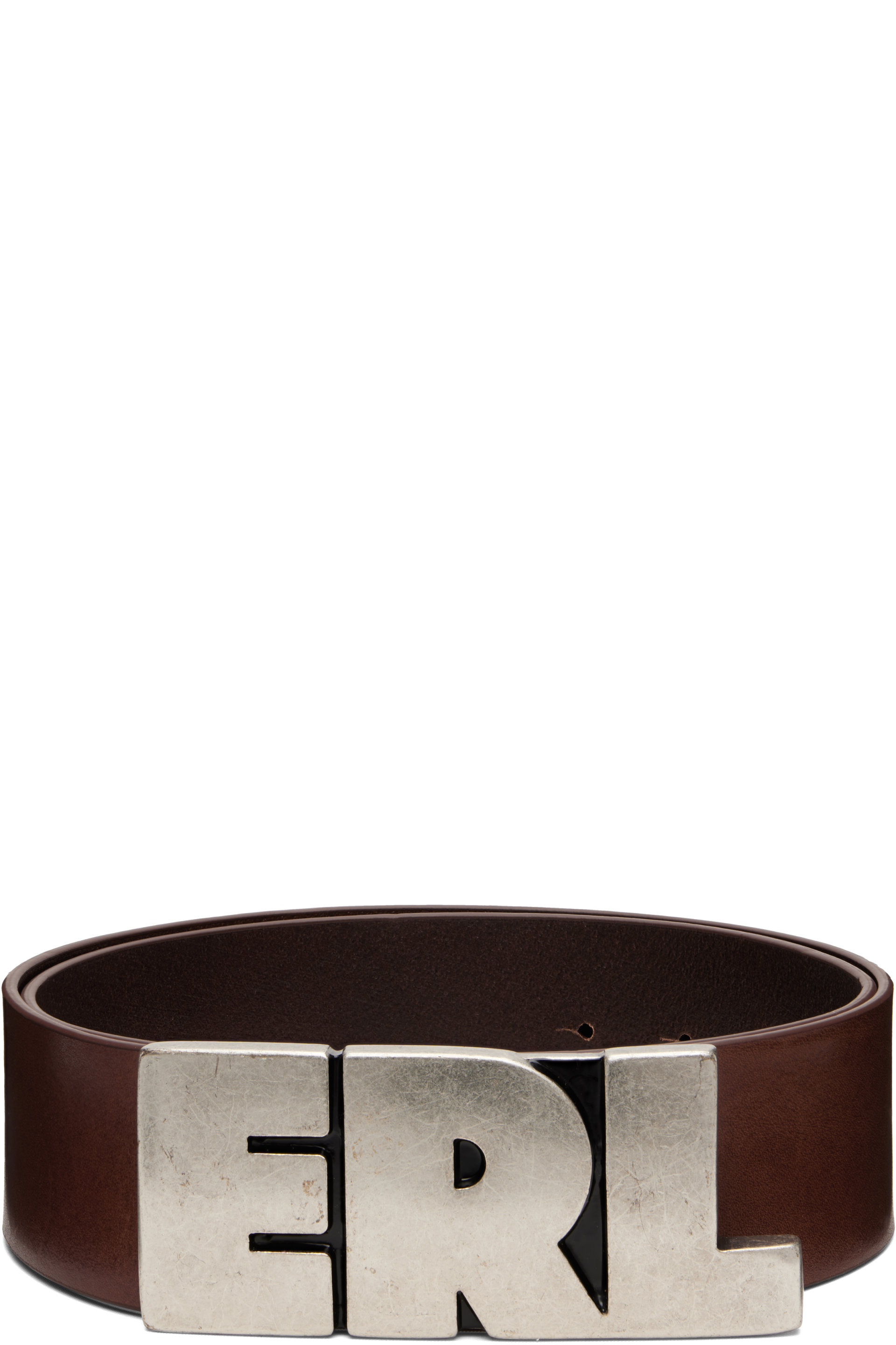 ERL - Brown 'ERL' Large Leather Belt