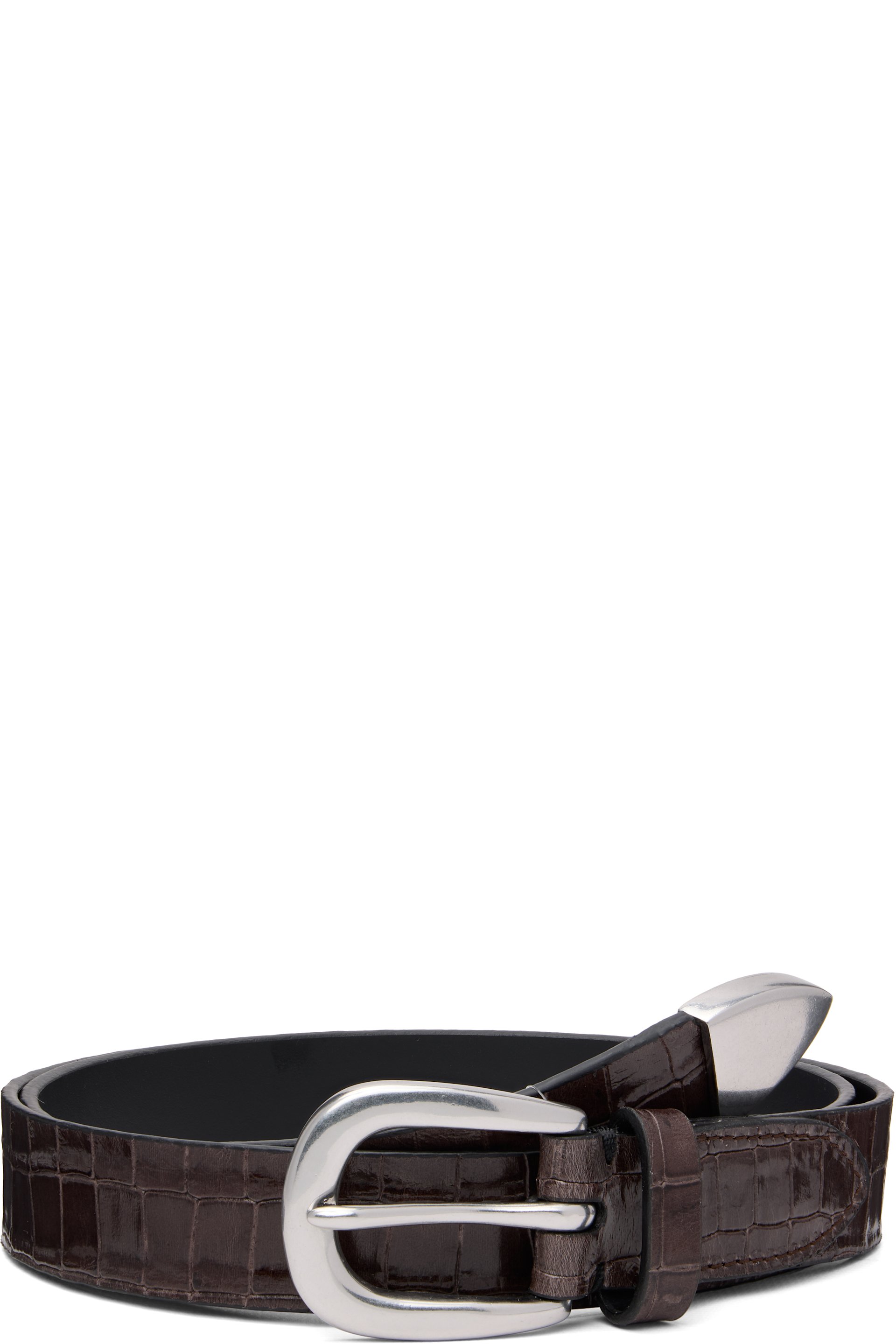 Paul Smith - Brown Croc-Emboss Leather Belt