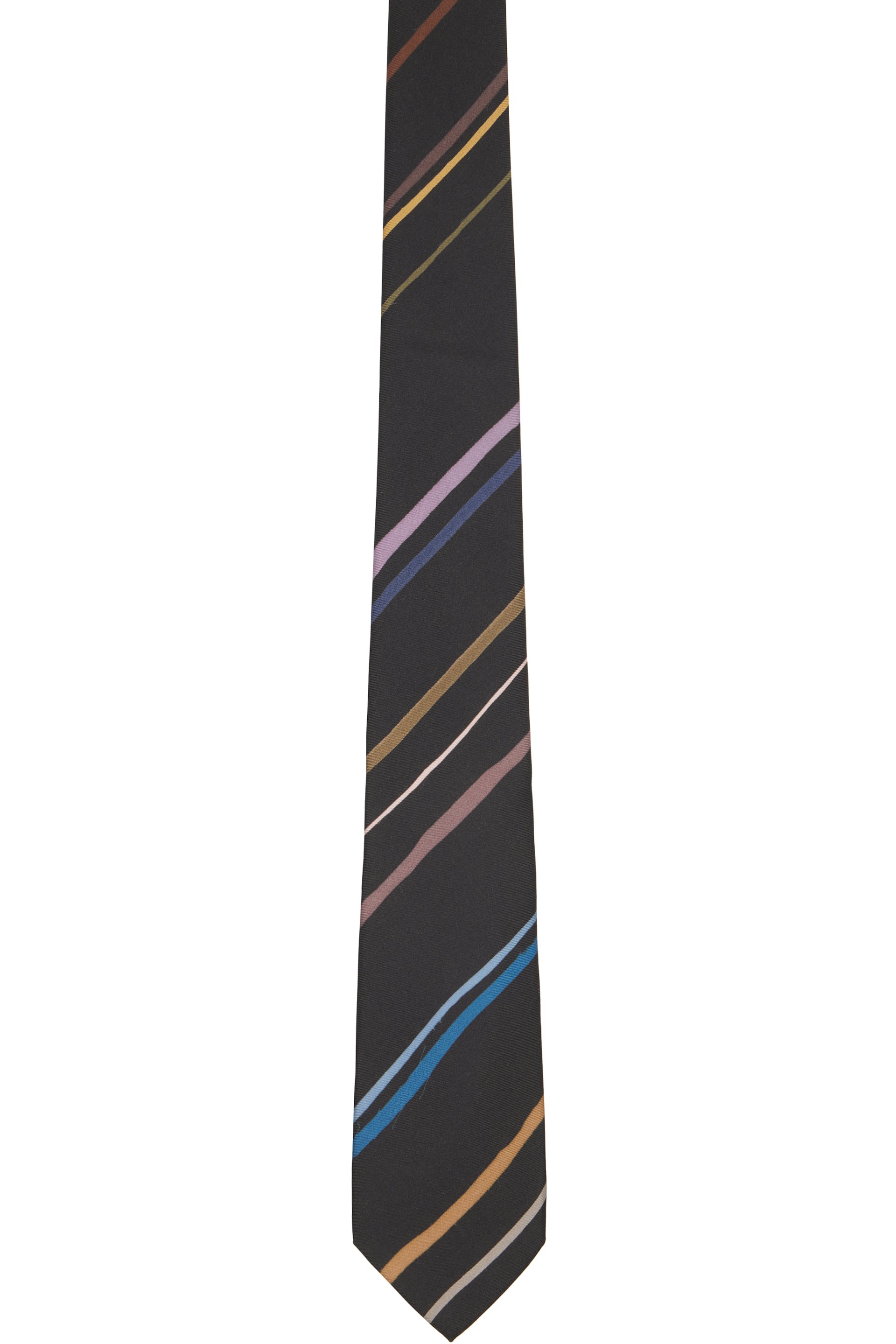 Paul Smith - Gray Diagonal 'Painted Stripe' Tie