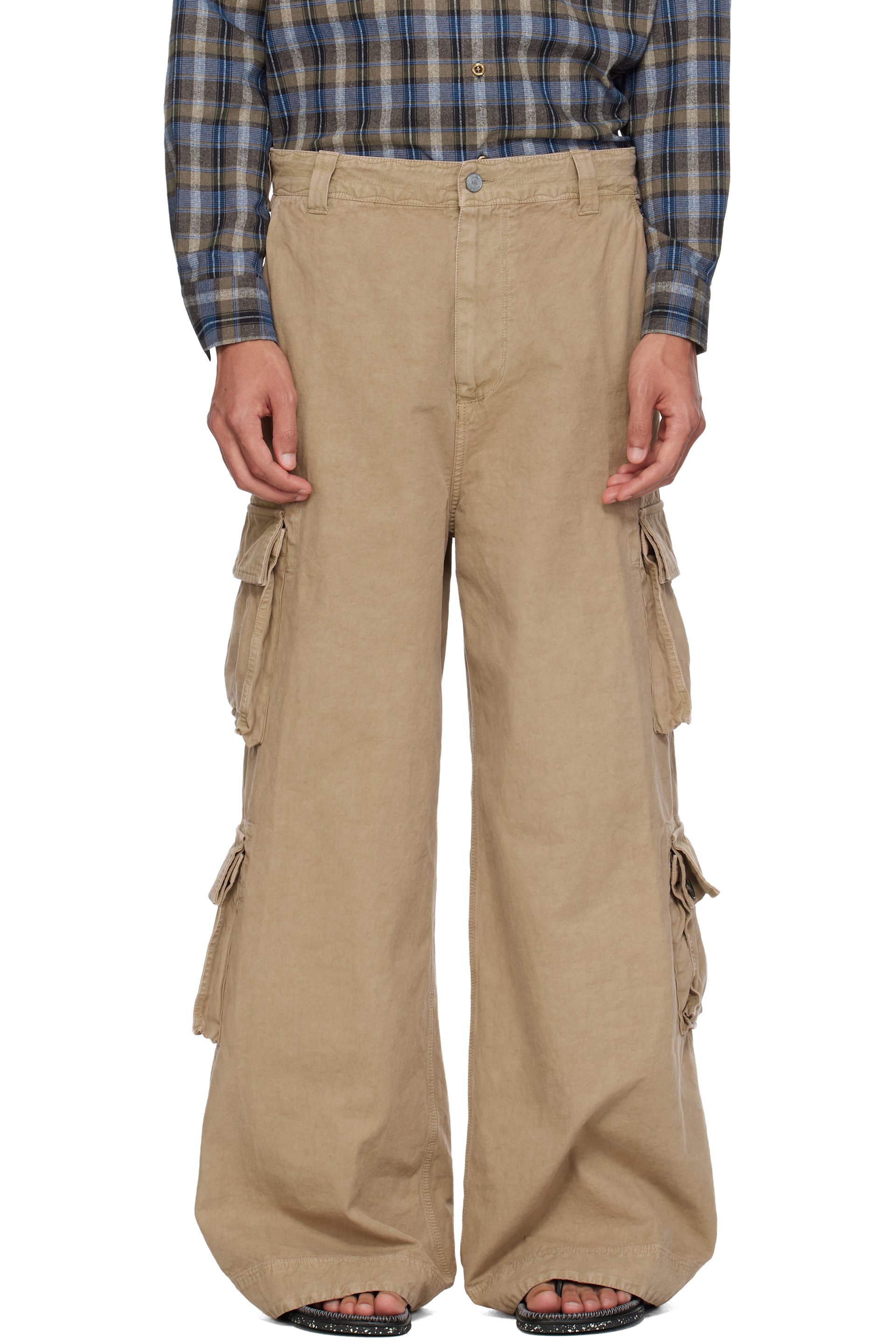 ERL - Beige Logo Patch Cargo Pants