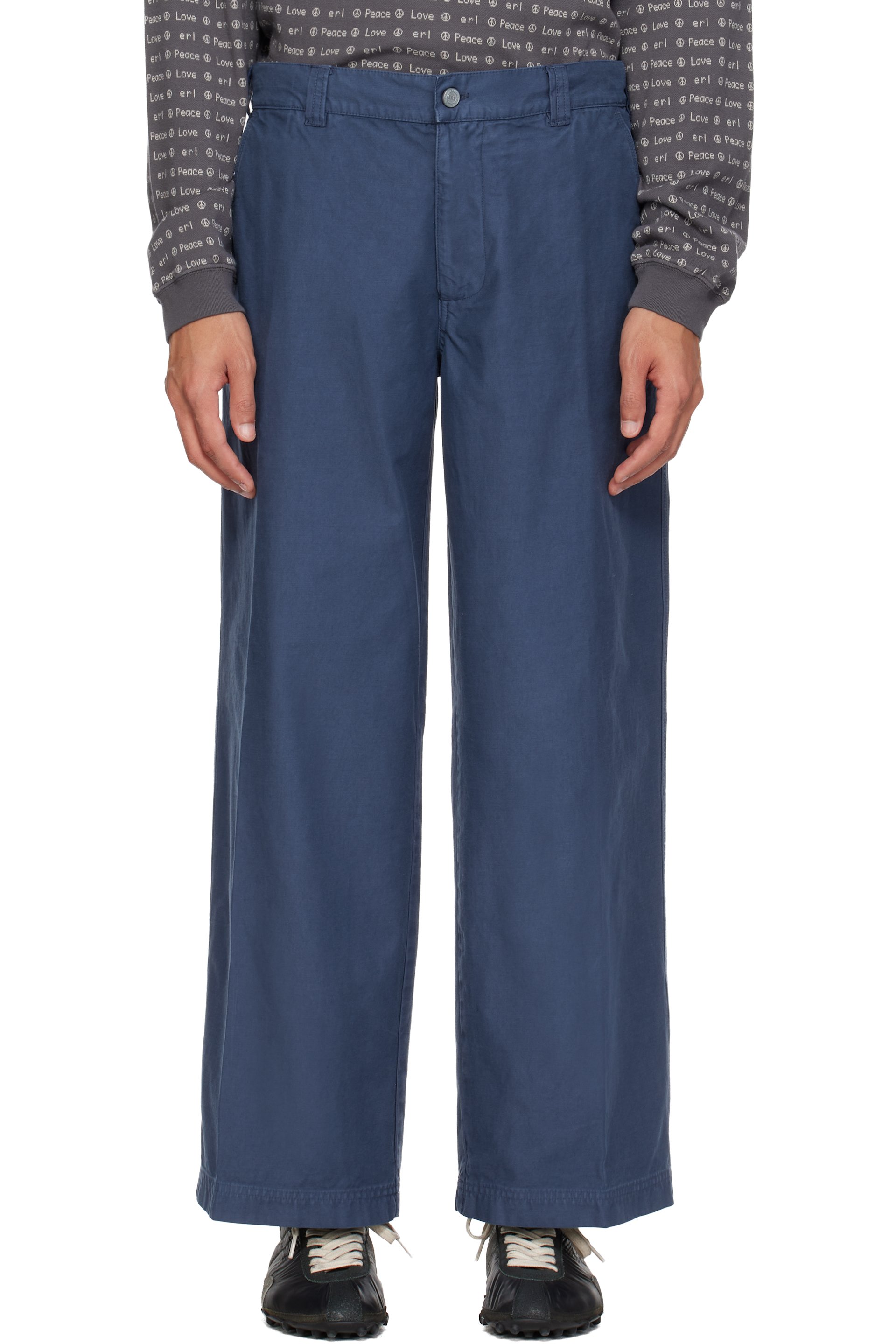 ERL - Navy Chino Woven Trousers