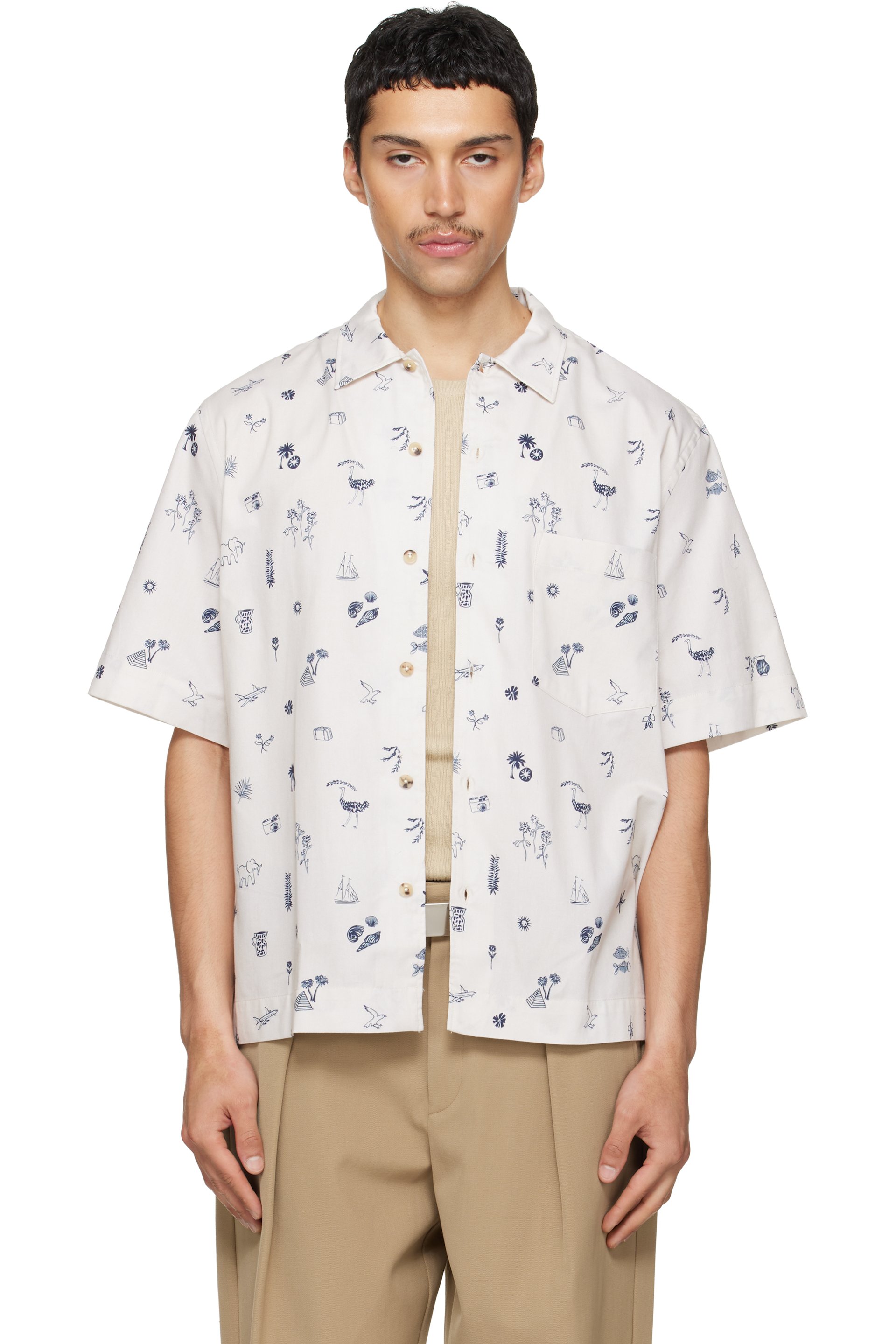 Paul Smith - 灰白色 S/S Casual Fit 衬衫