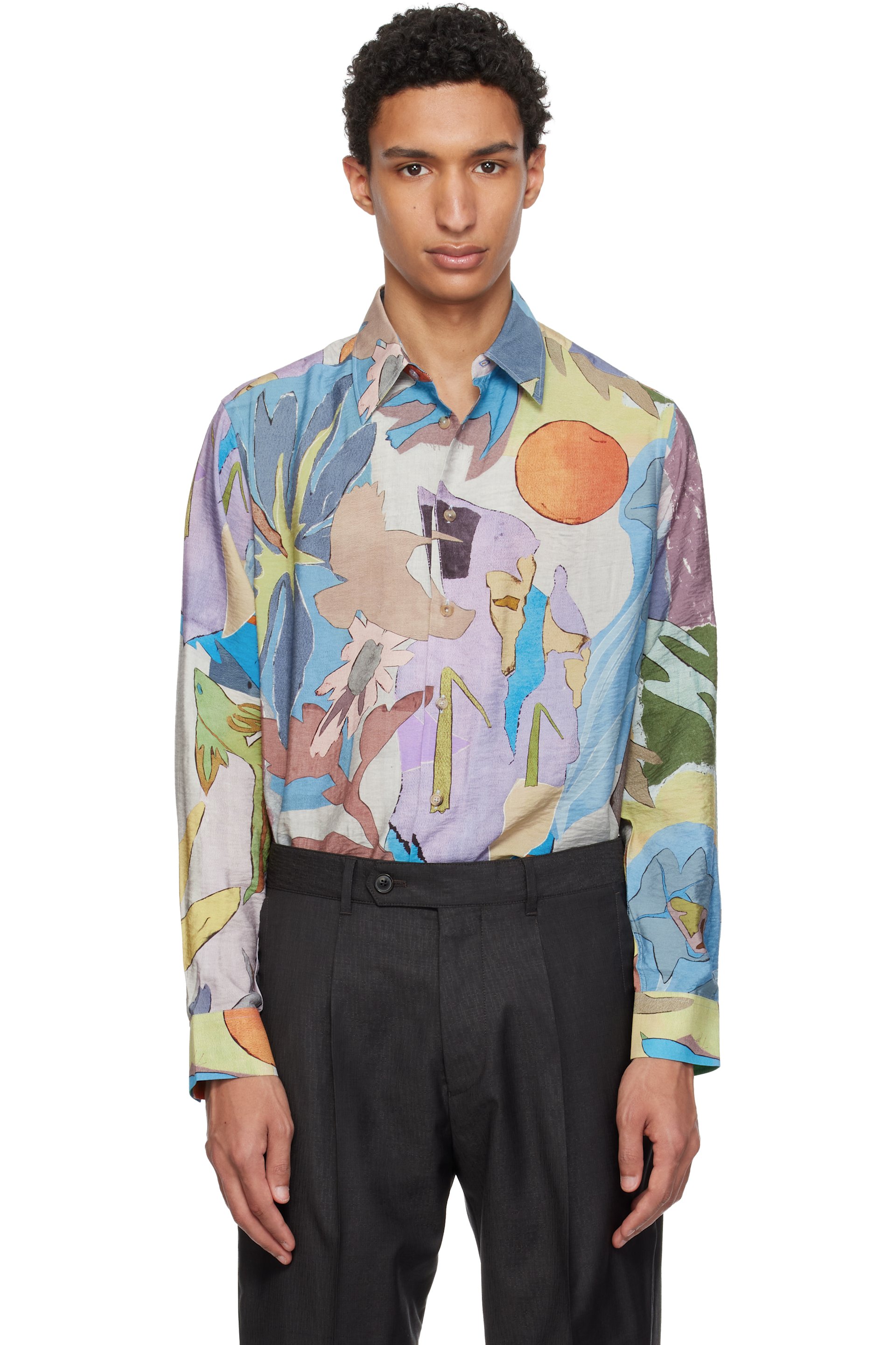 Paul Smith - 多色 River Collage Viscose-Blend 衬衫